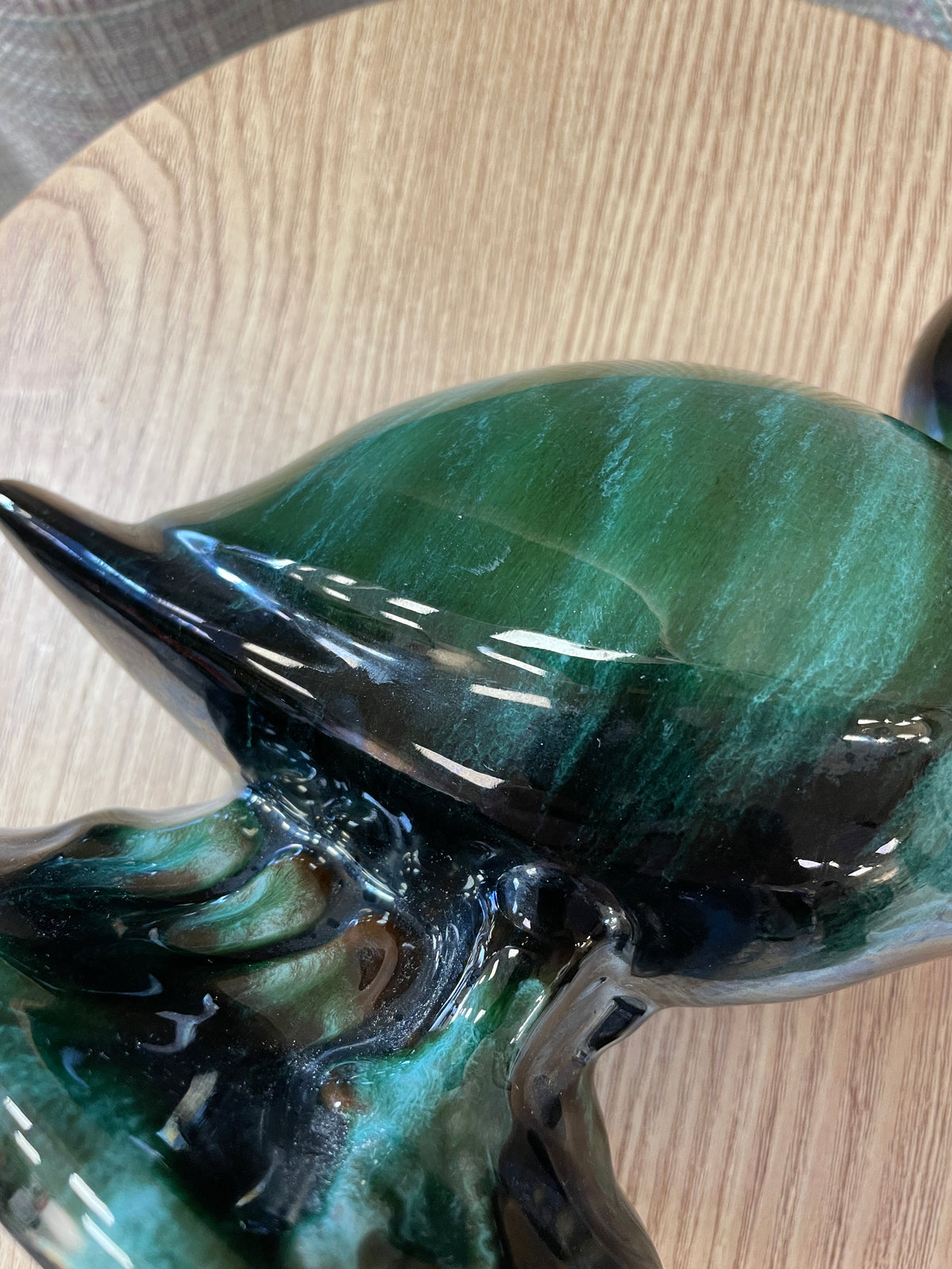 Blue Mountain Pottery Large Green Duck Ornament