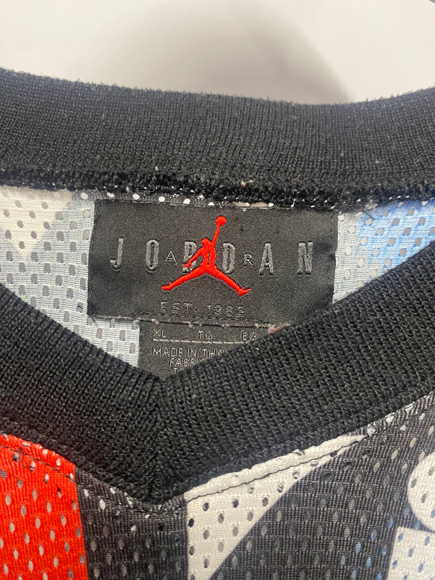 Nike Jordan Men's Black Multi Coloured Quai 54 T Shirt Jersey XL
