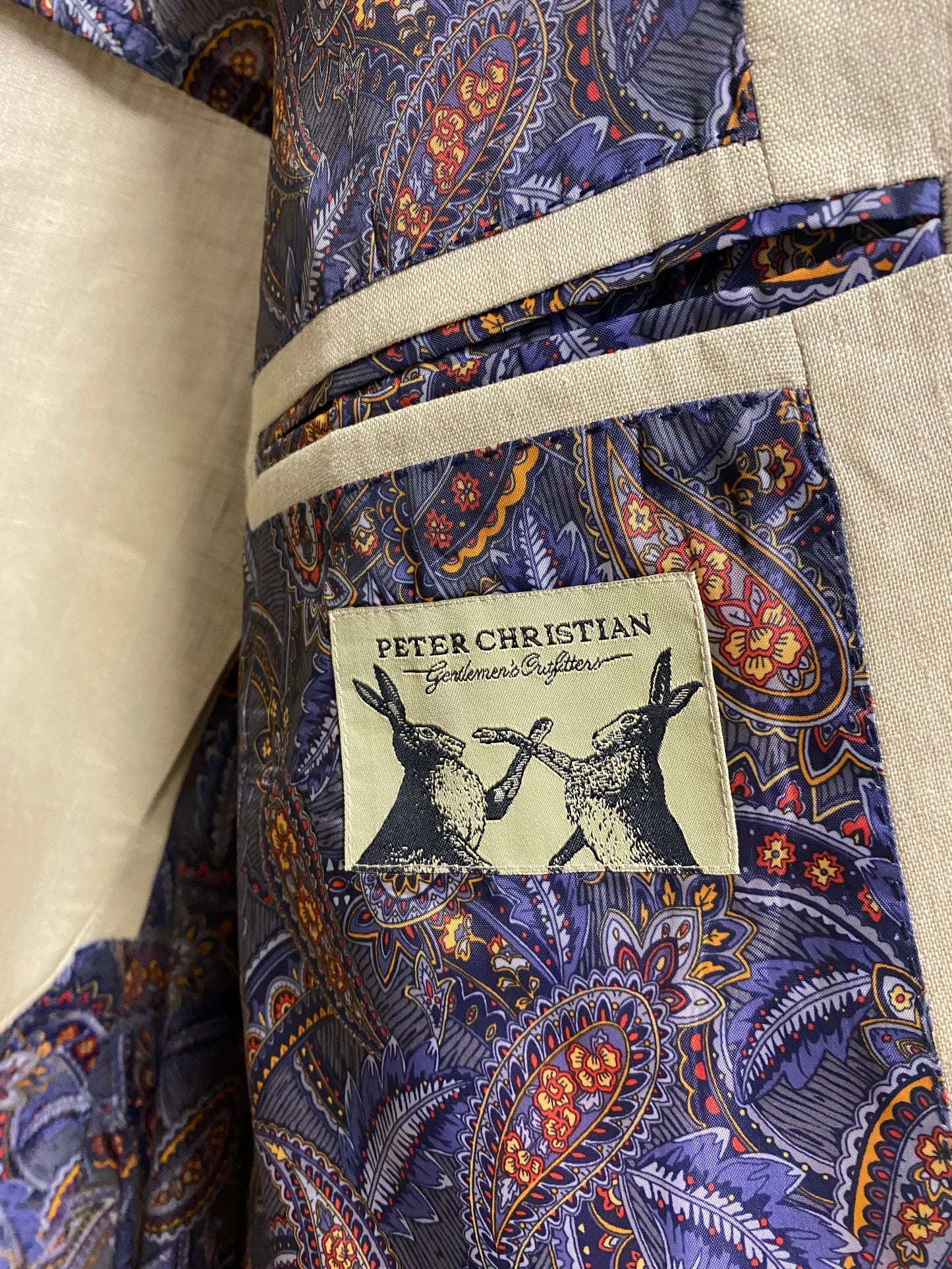 Peter Christian Cream Linen Two-Piece Suit 44/40