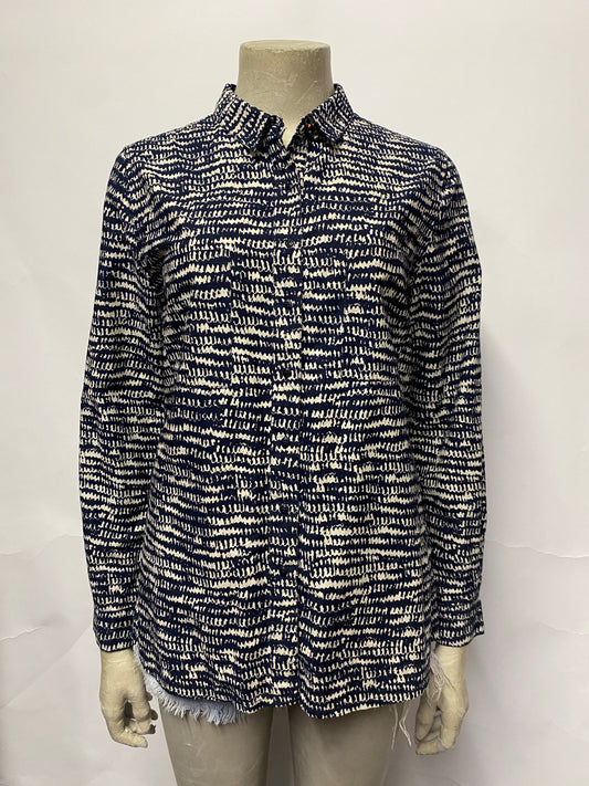 Chinti and Parker Blue and White Cotton Patterned Shirt Small