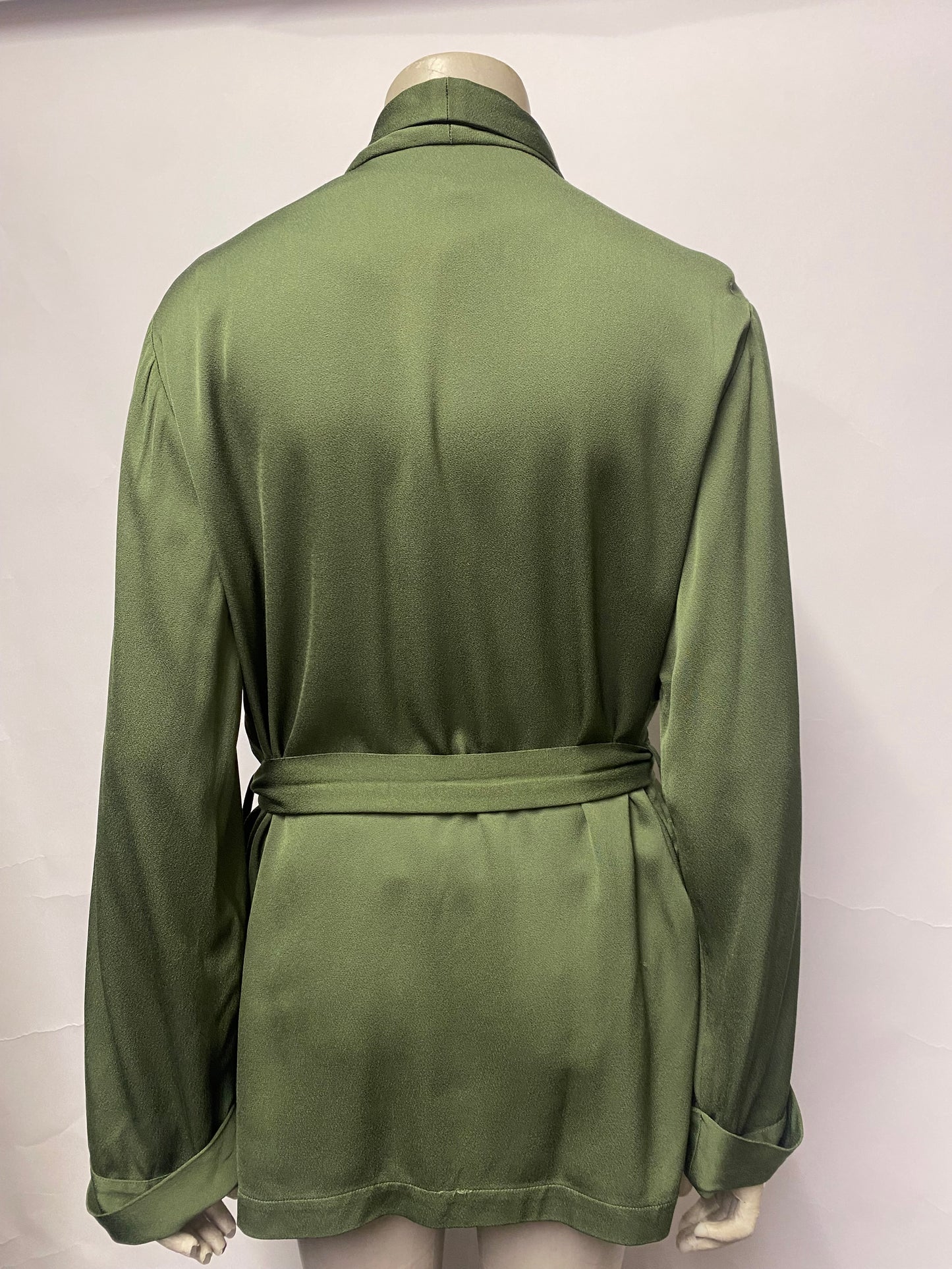 American Vintage Khaki Green Satin Loose Fit Blazer XS/S