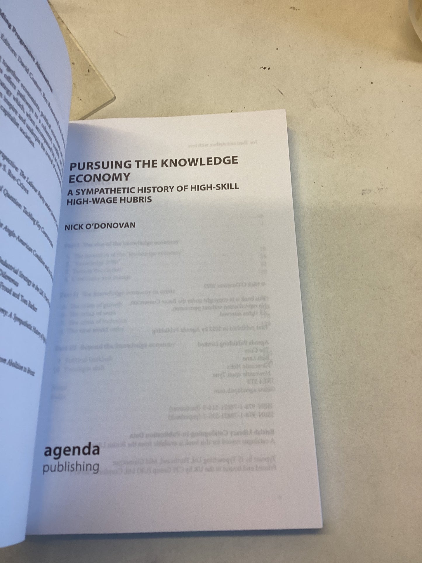 Pursuing The Knowledge Economy A Sympathetic History of High-Skill, High-Wage Hubris Nick O'Donovan