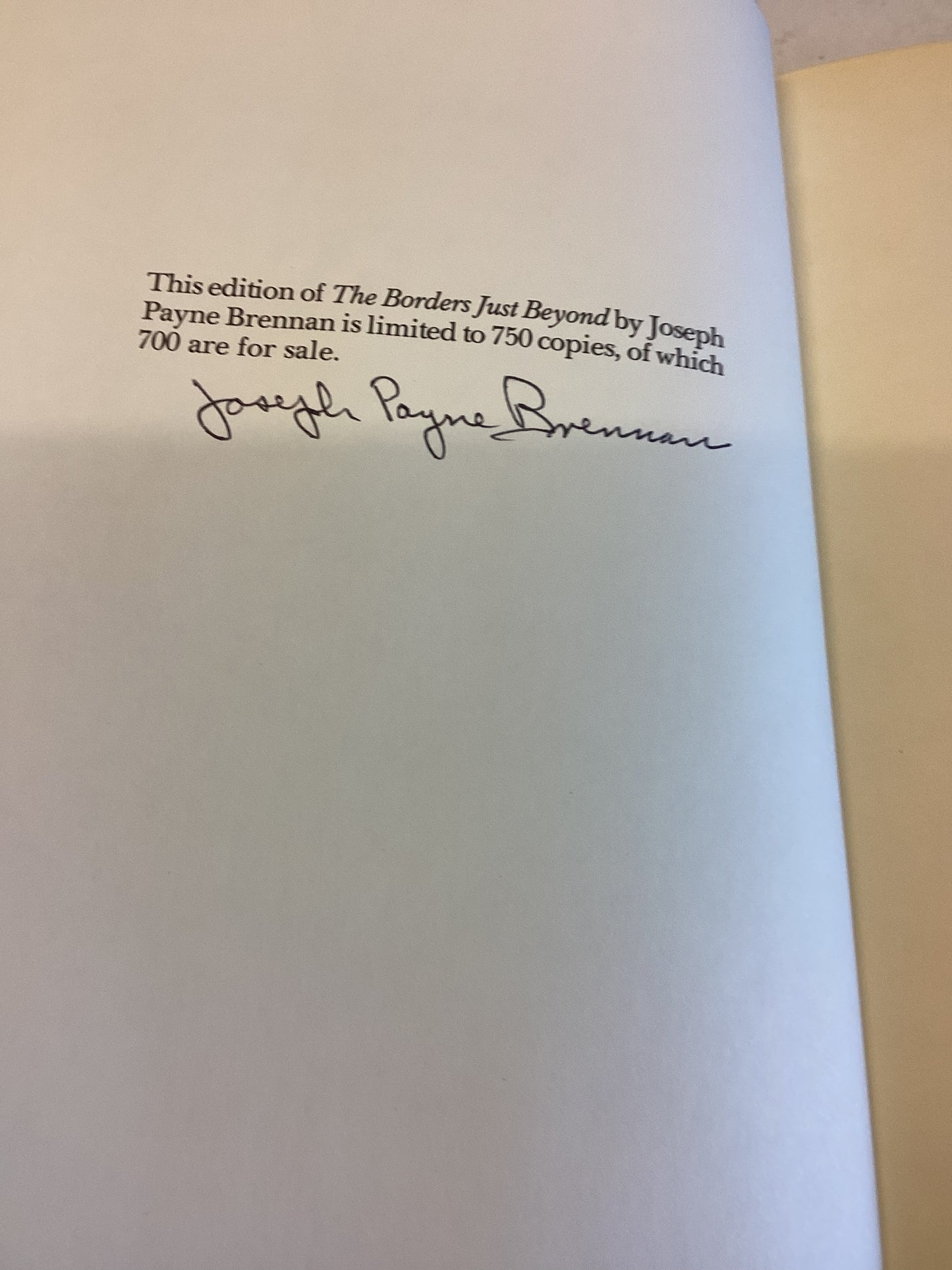 The Borders Just Beyond Joseph Payne Brennan Signed Limited Edition 750