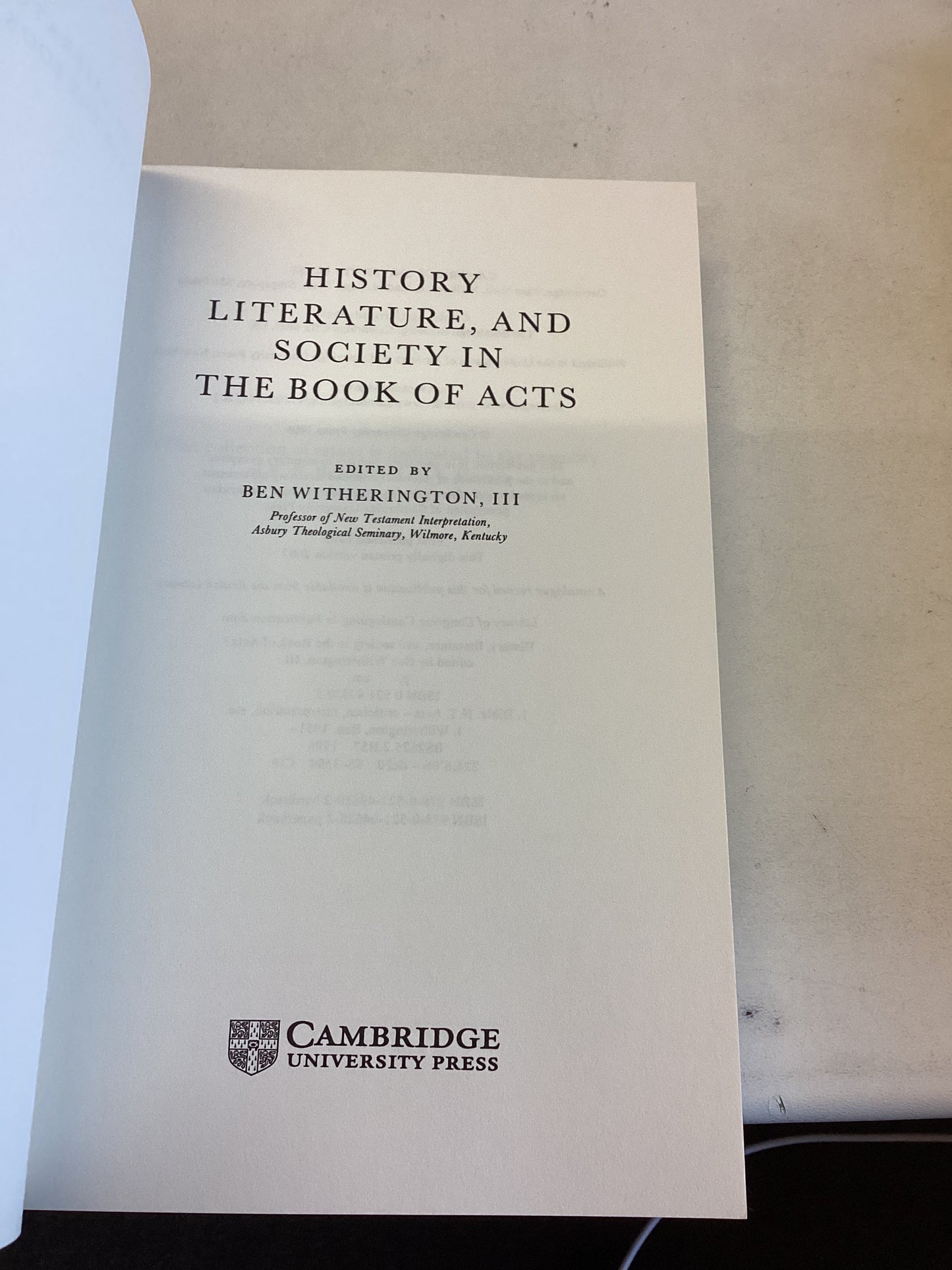 History, Literature and Society In The Book of Acts Edited By Ben Witherington 111