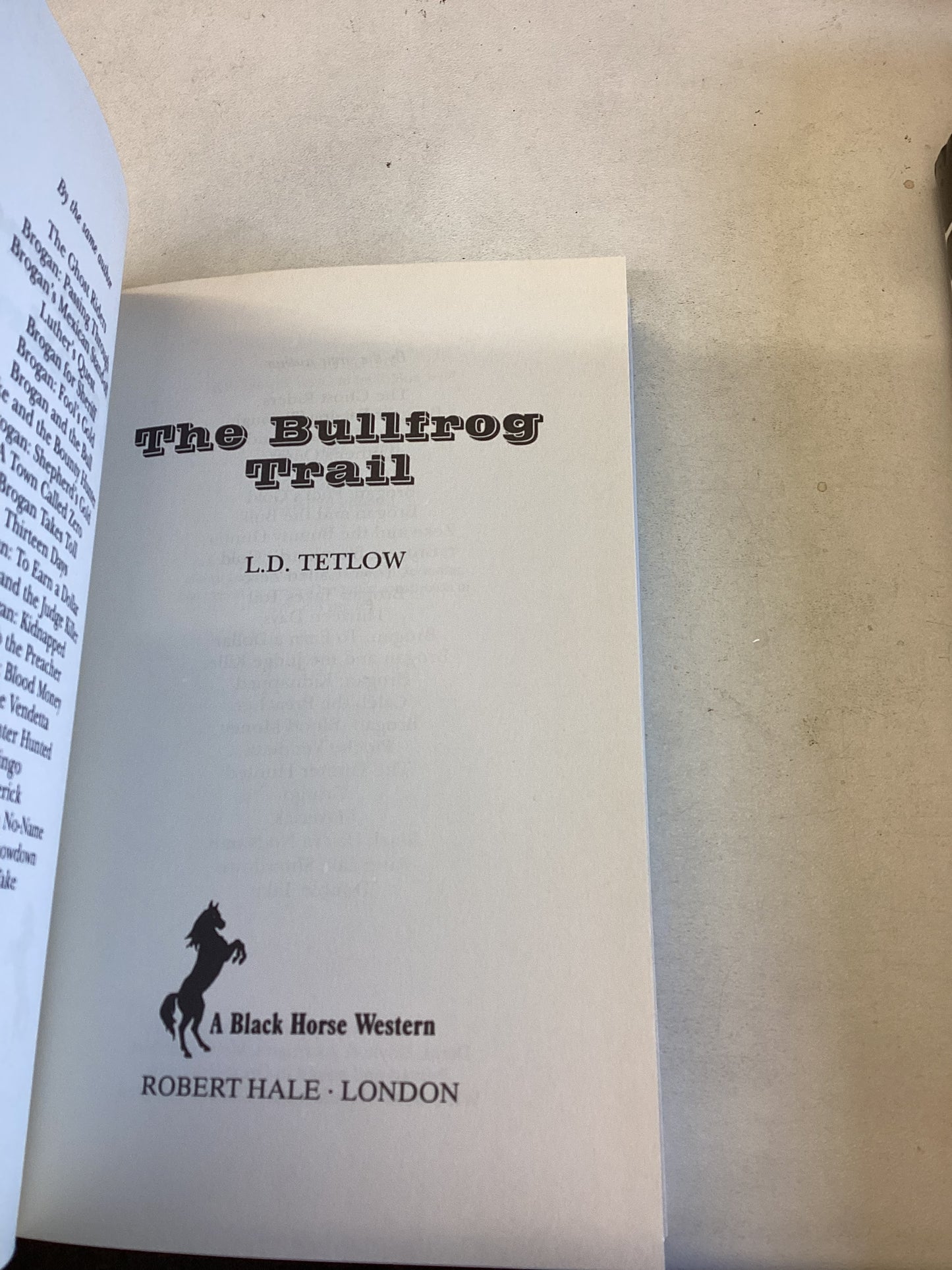 The Bullfrog Trail L D Tetlow A Black Horse Western