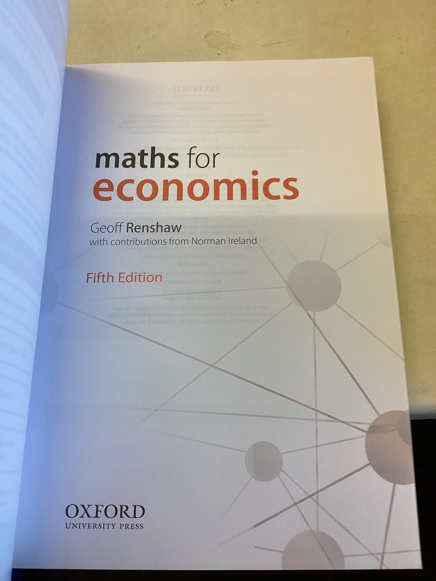 Maths For Economics Fifth Edition Geoff Renshaw