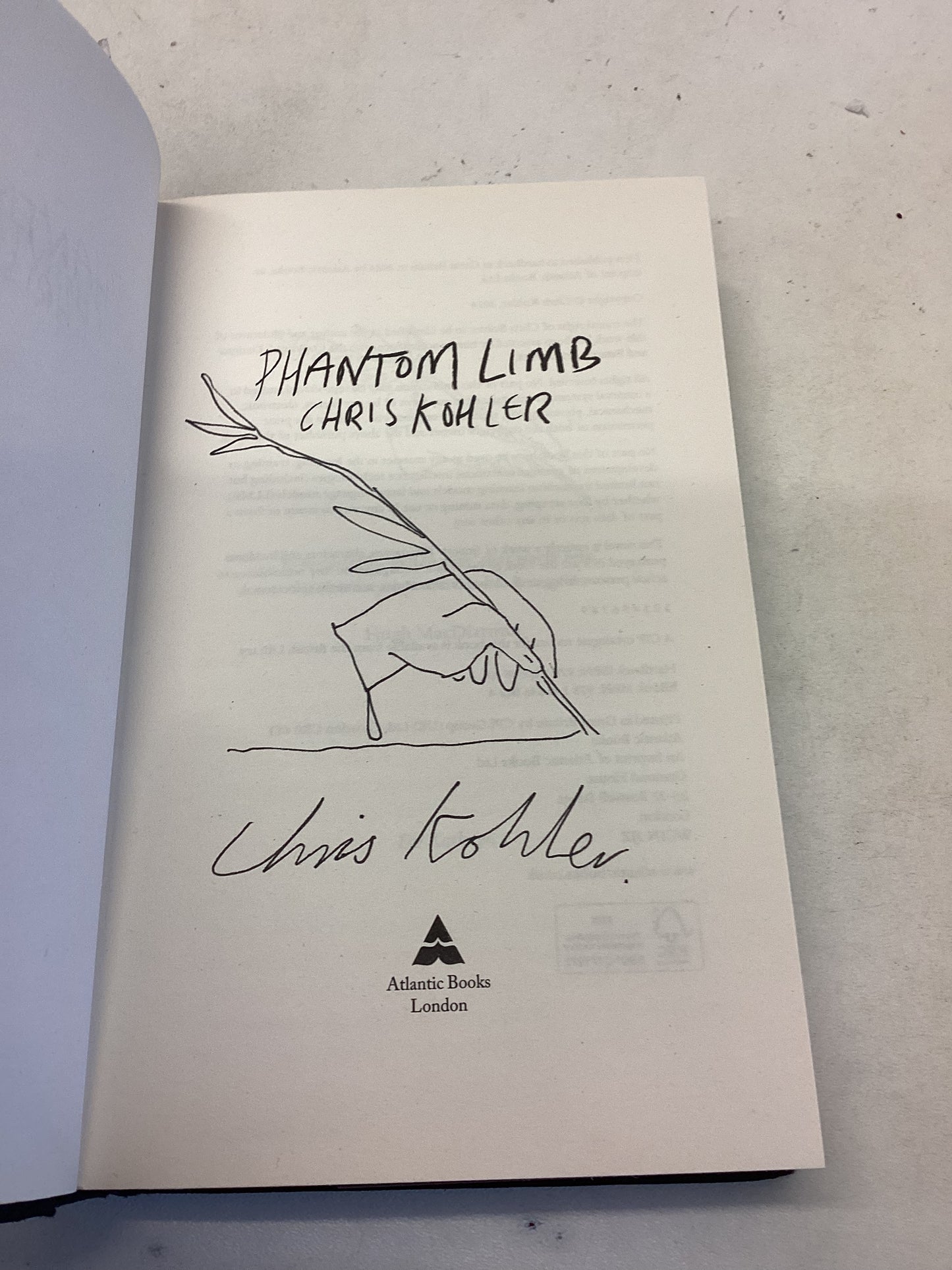 Phantom Limb Chris Kohler Signed with Sketch