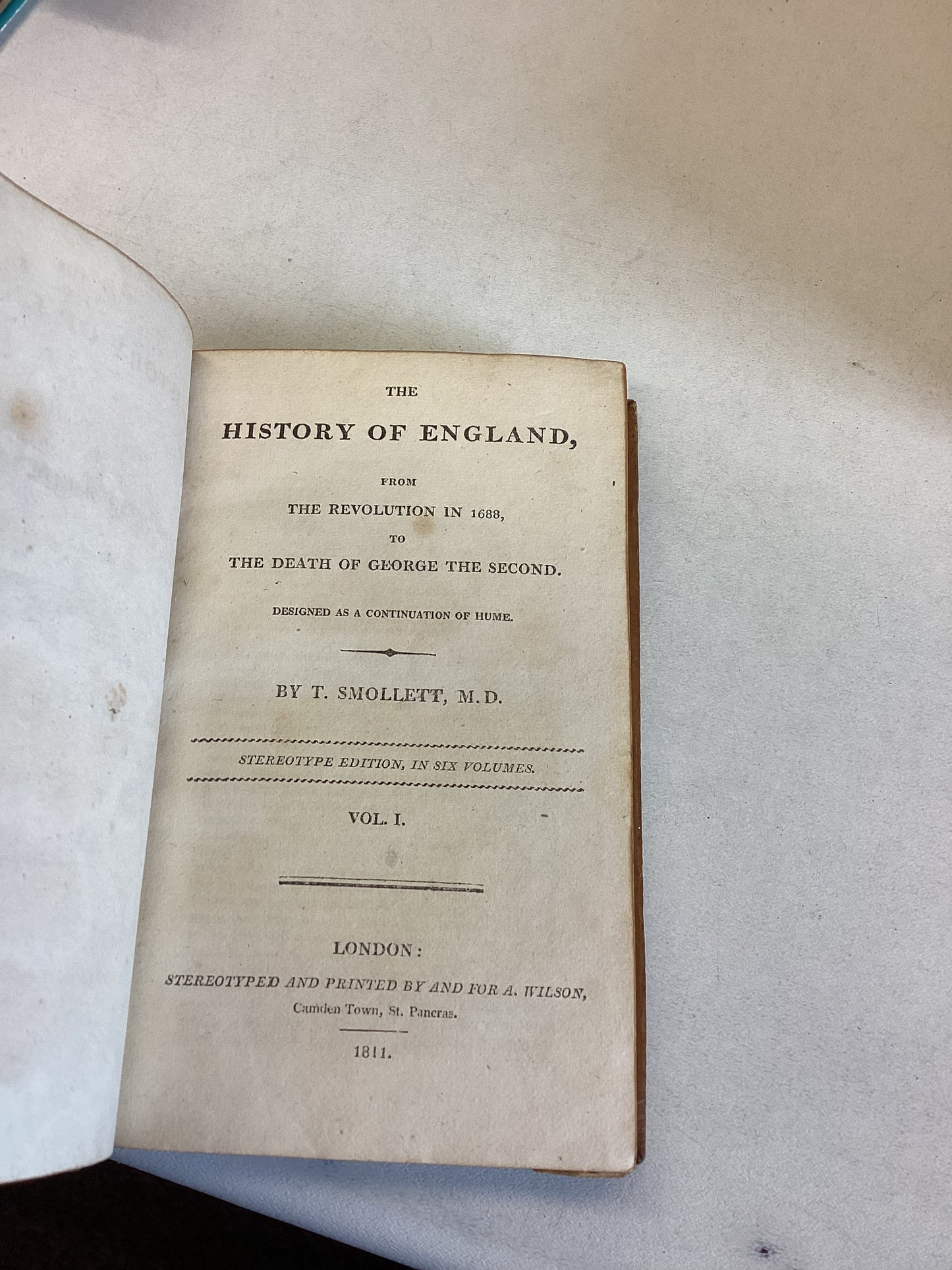 History of England in 16 Uniform Volumes 1-10 David Hume Volumes 11-16 T Smollett A Wilson 1810-1811