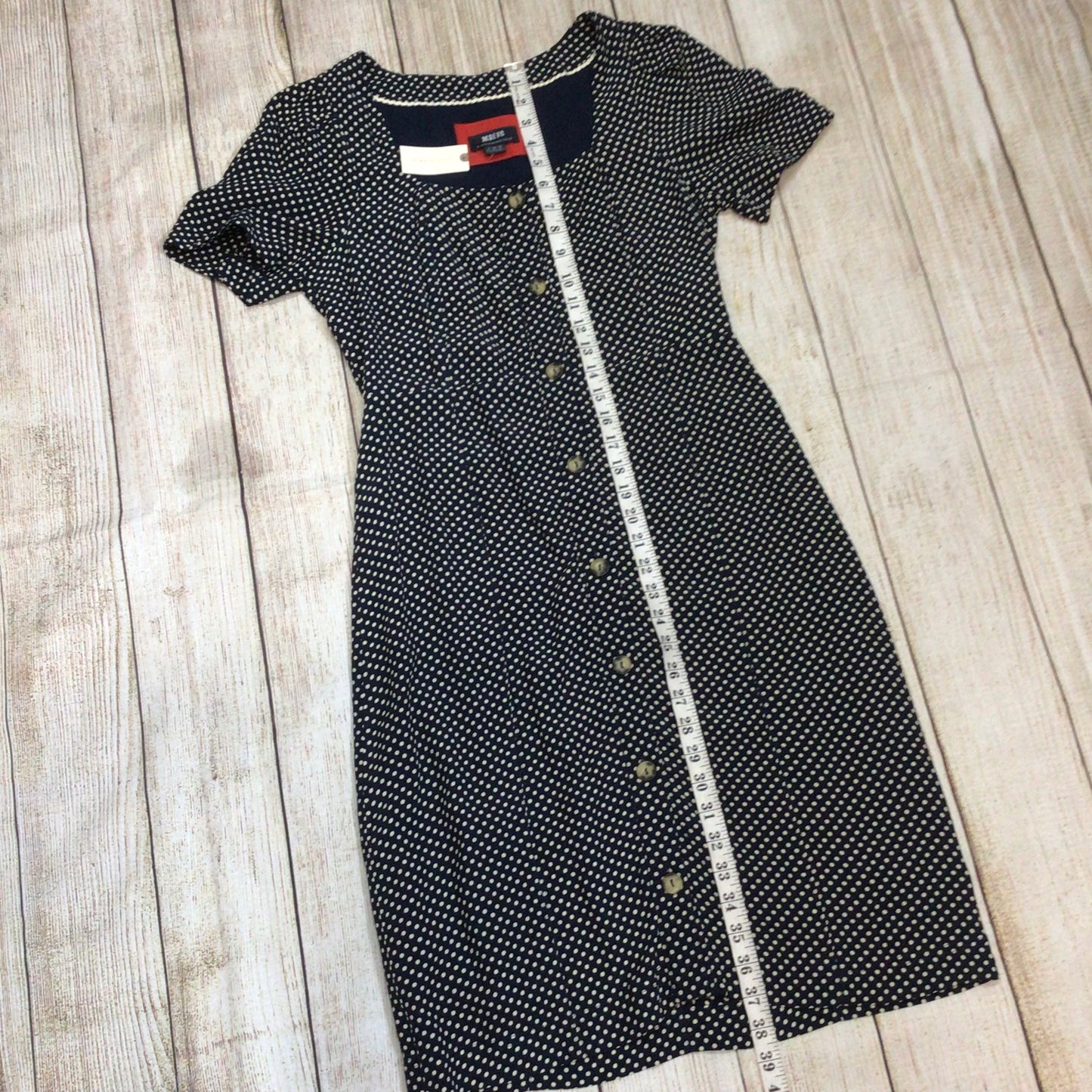 BNWT Maeve by Anthropologie Blue & White Cecile Polka Dot Dress Size 10