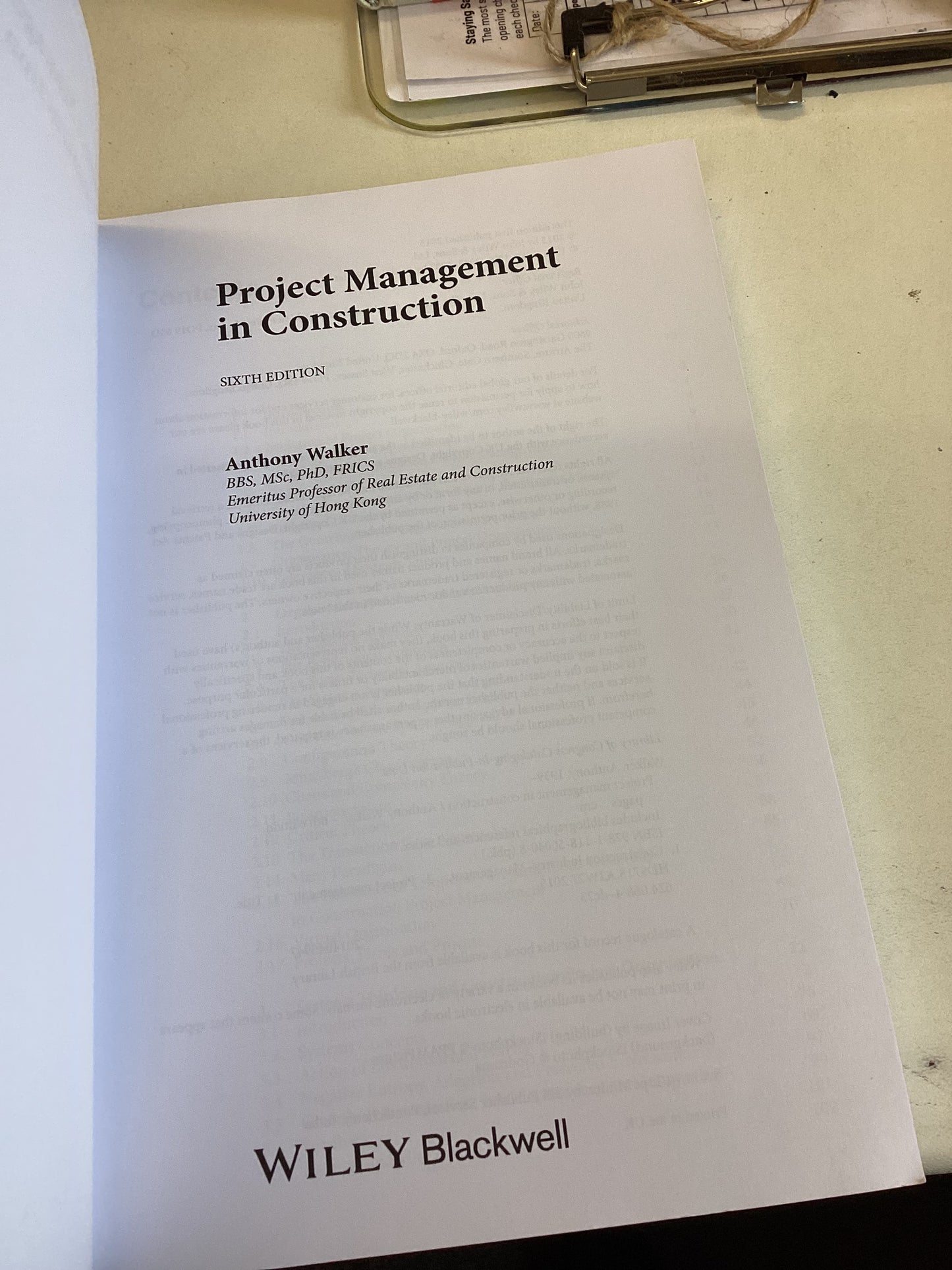 Project Management In Construction 6th Edition Anthony Walker