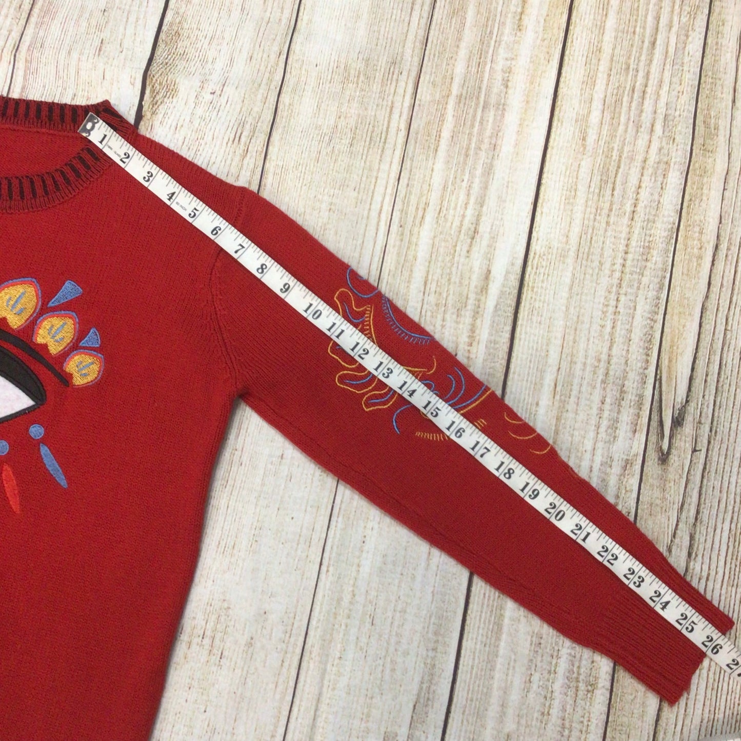 Kenzo Red Embroidered Big Eye Jumper Size XS