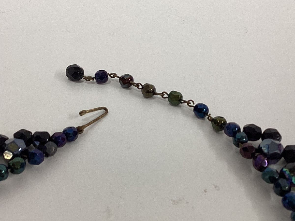 Vintage Carnival Glass Bead Necklace