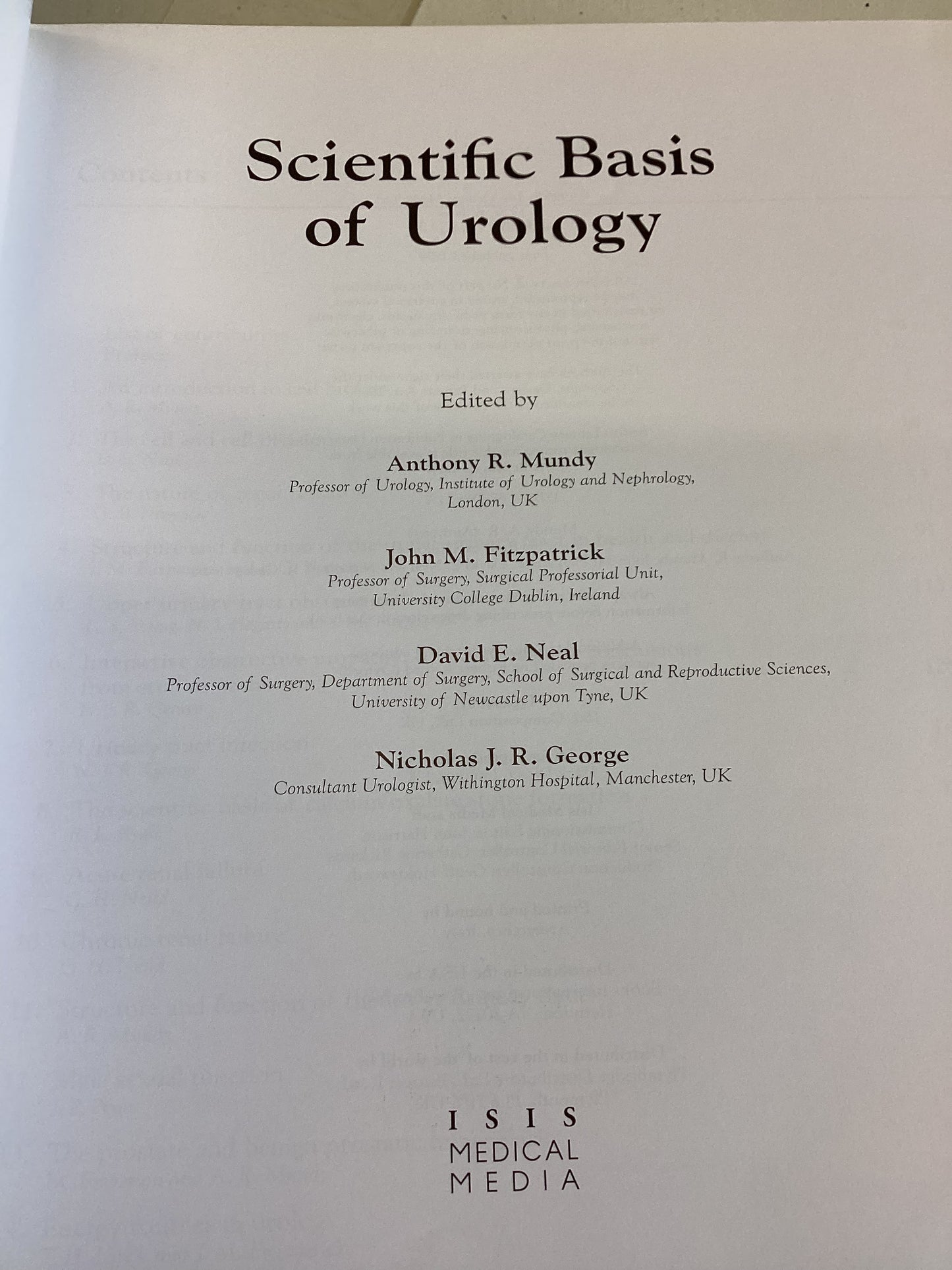 The Scientific Basis of Urology