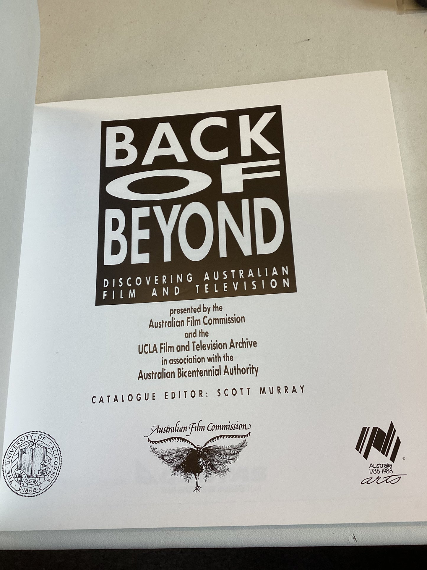 Back of Beyond Discovering Australian Film and Television UCLA October 20 - November 20 1988