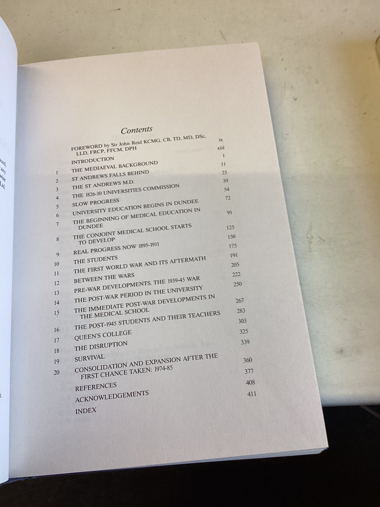 History of Medicine in St Andrews University J S G Blair