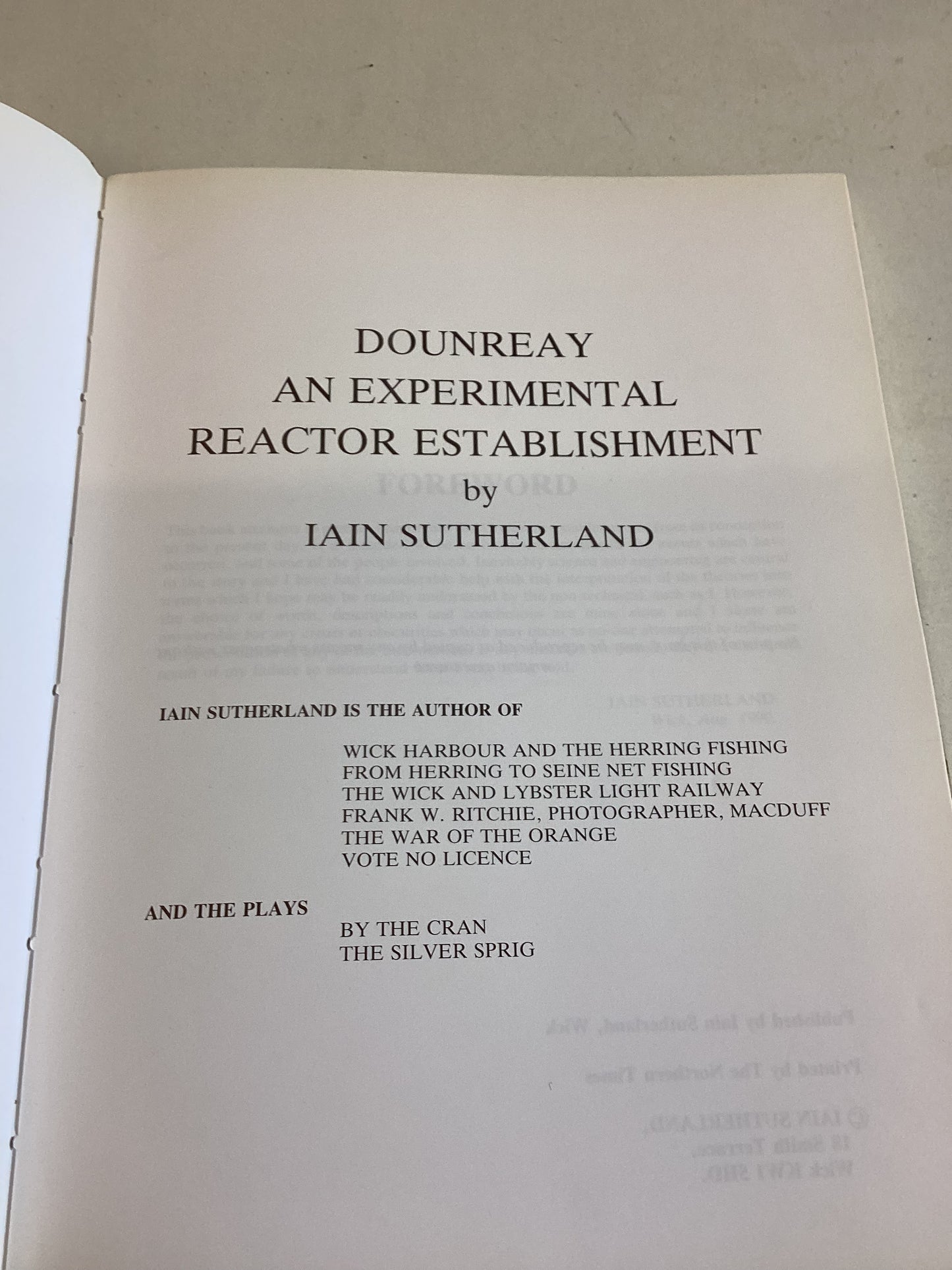 Dounreay An Experimental Reactor Establishment Iain Sutherland