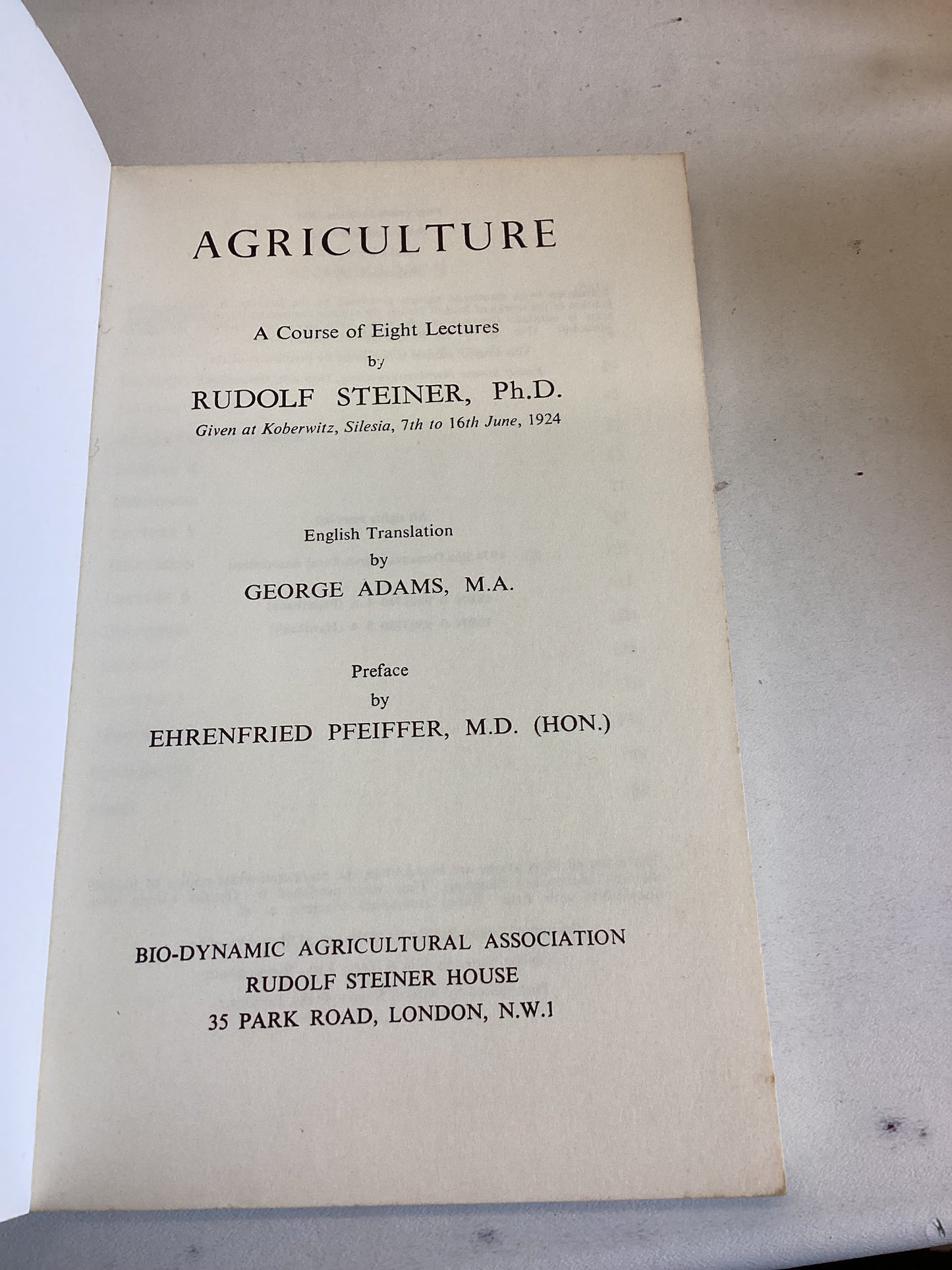 Agriculture Rudolf Steiner