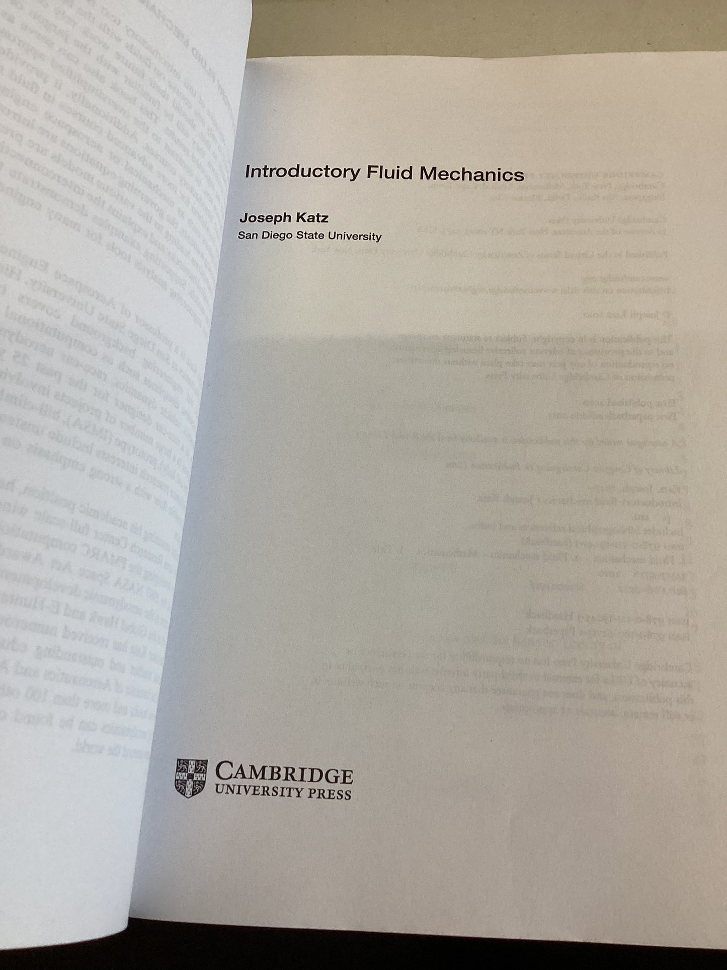 Introductory Fluid Mechanics Joseph Katz