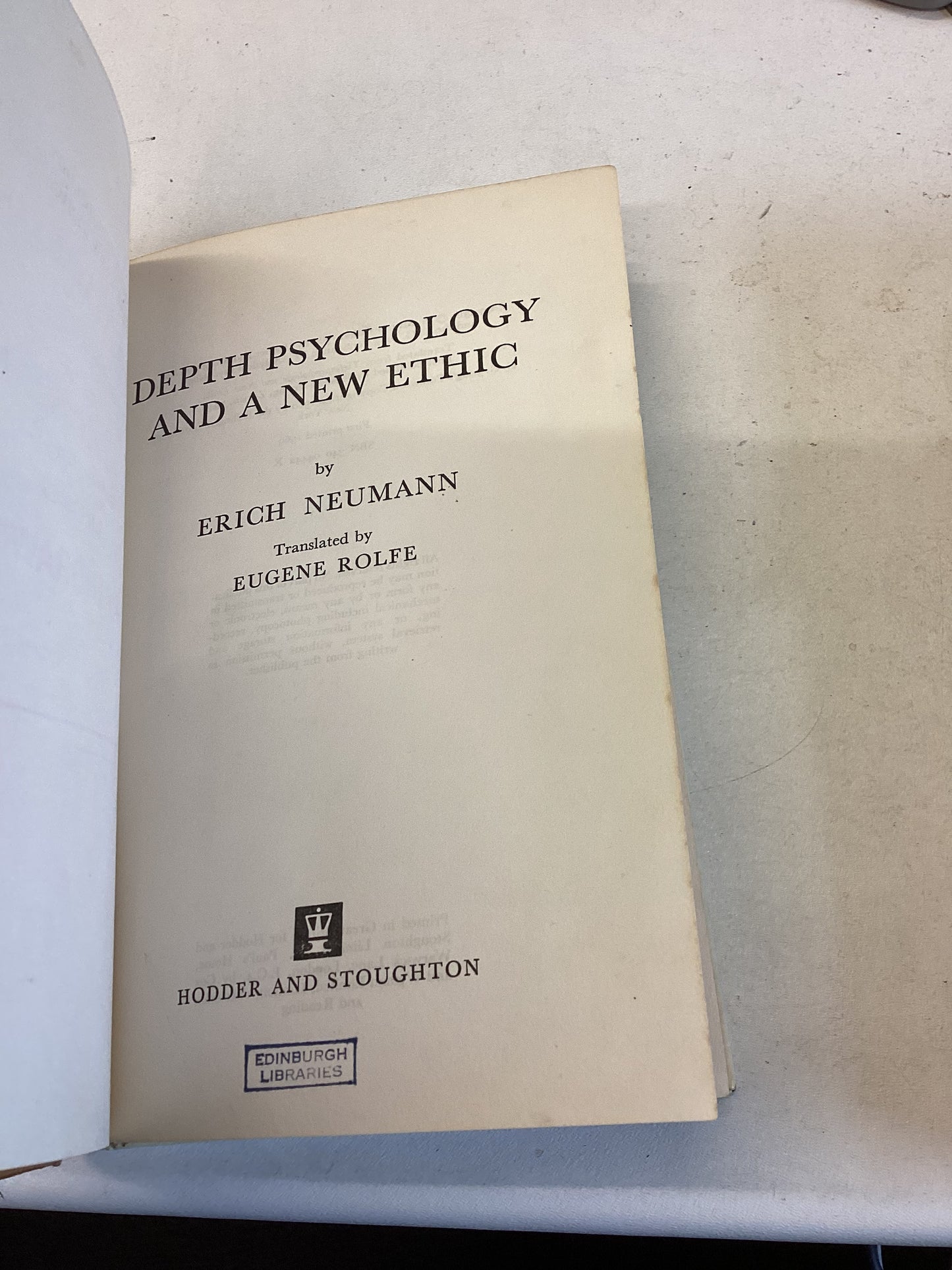 Depth Psychology and A New Ethic Eric Neumann