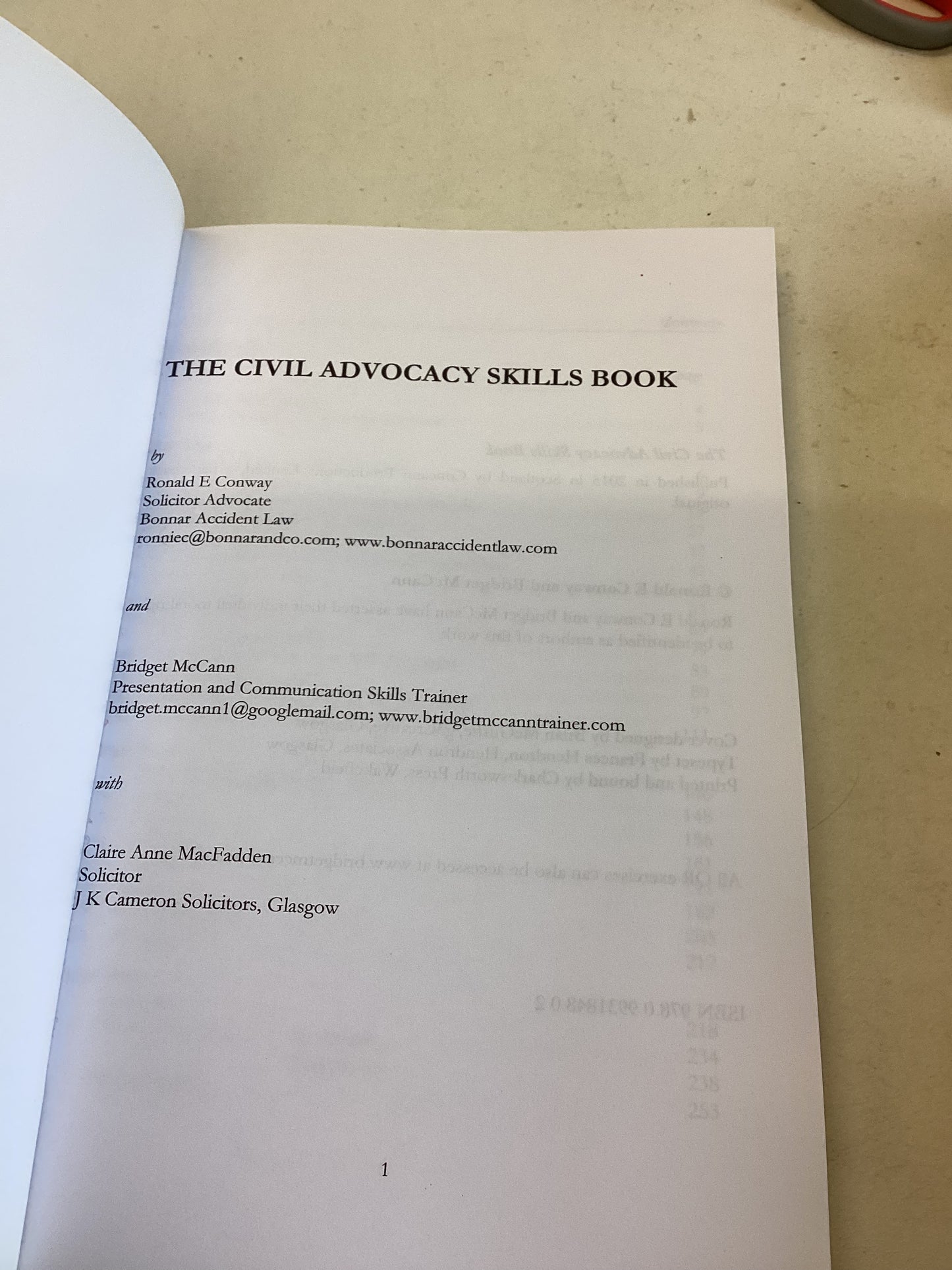 The Civil Advocacy Skills Book Learn What To Say and How To Say It In Court Ronald Conwy Bridget Mccann
