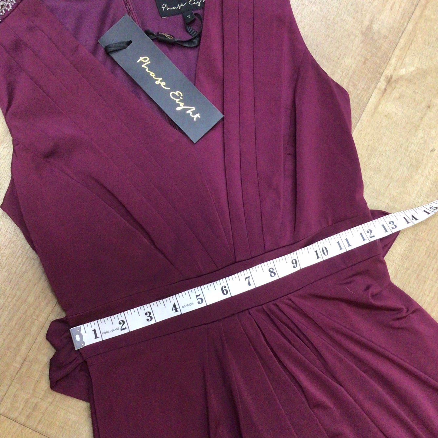 BNWT Phase Eight Berry Purple Red Tomasi Beaded Sleeveless Dress Size 8 UK