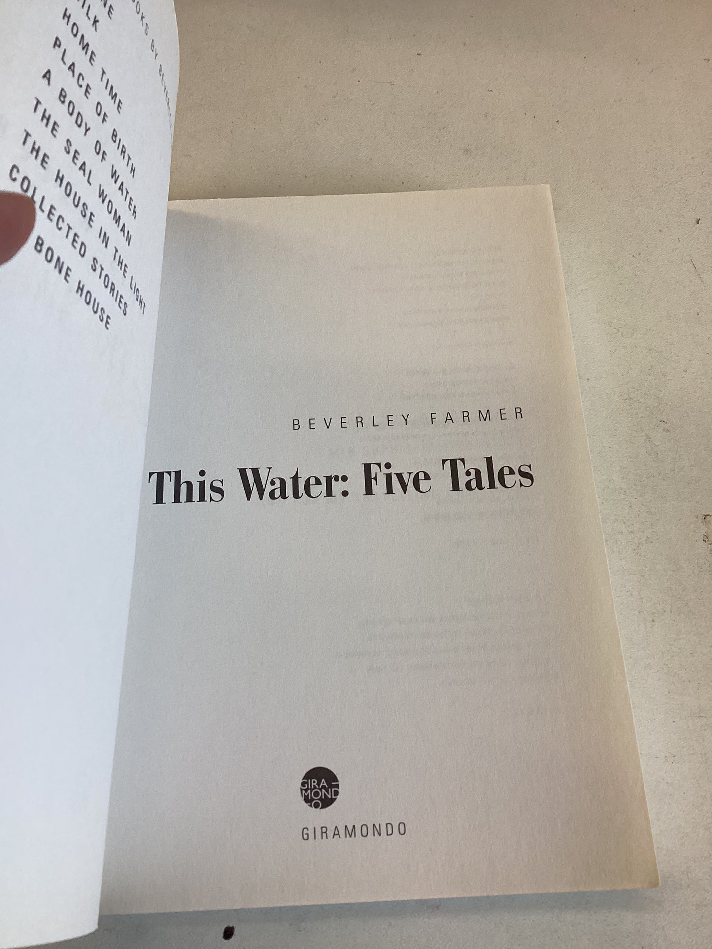 This Water Five Tales Beverley Farmer