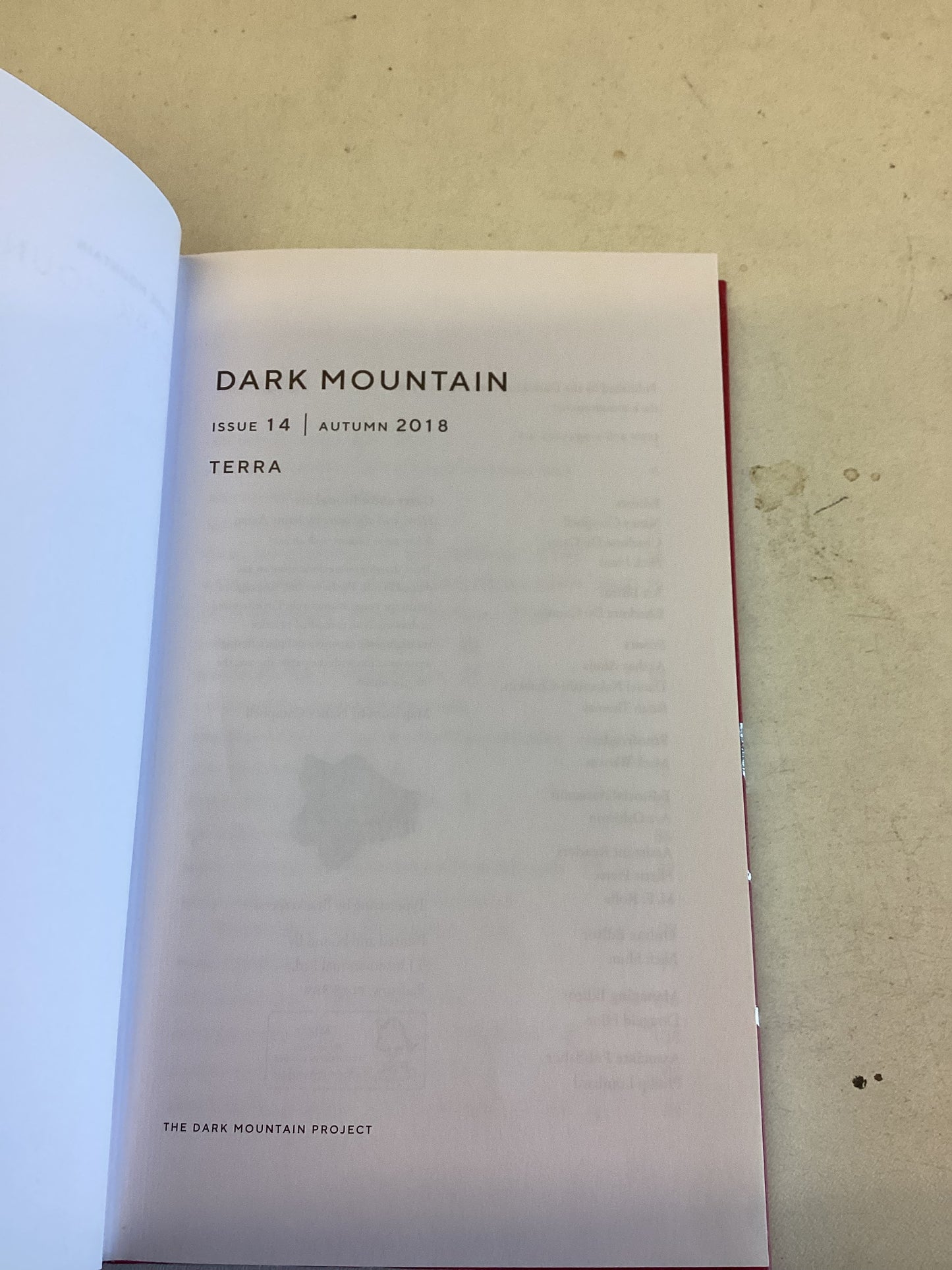 Dark Mountain Terra Issue 14 Autumn 2018