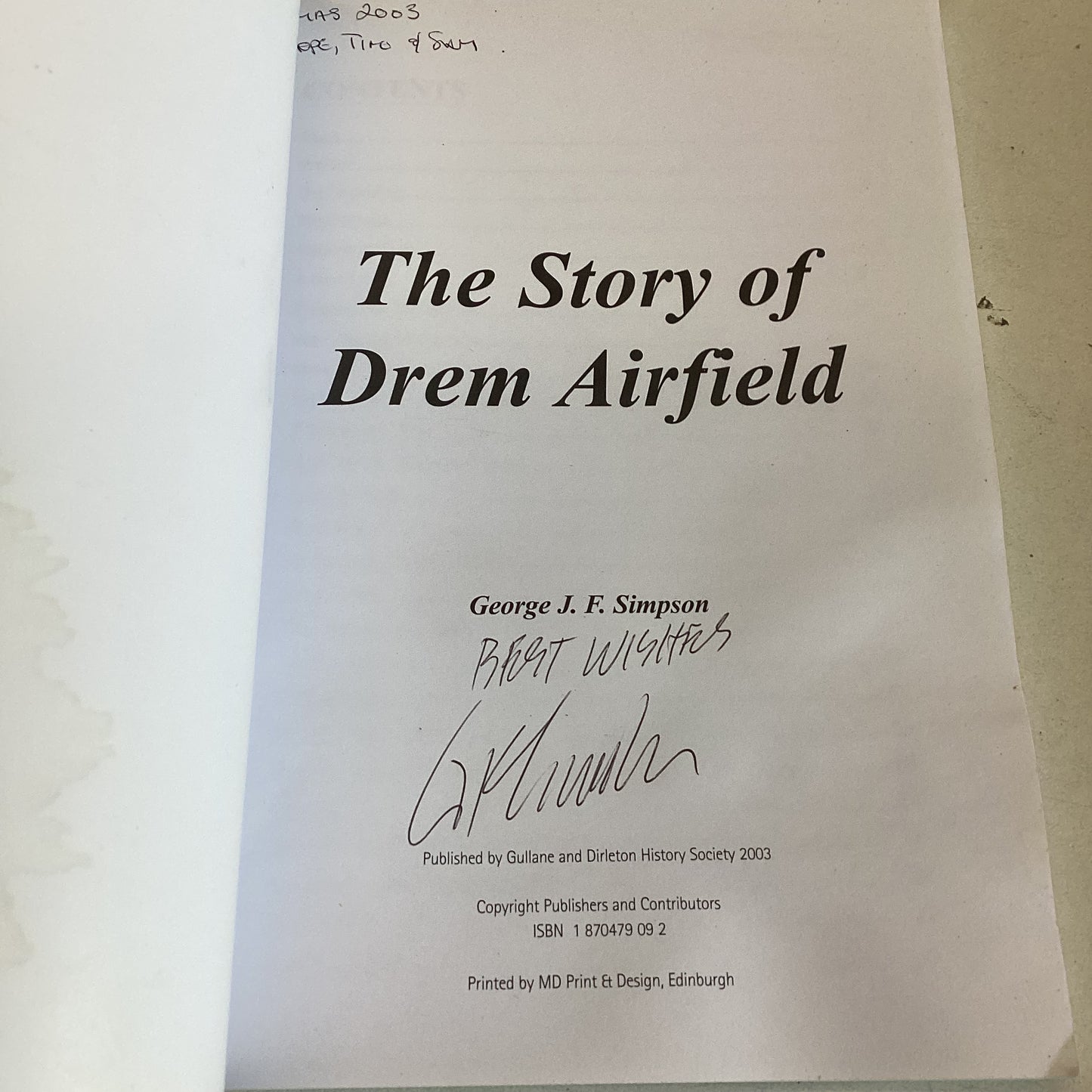 The Story of Drem Airfield George J F Simpson
