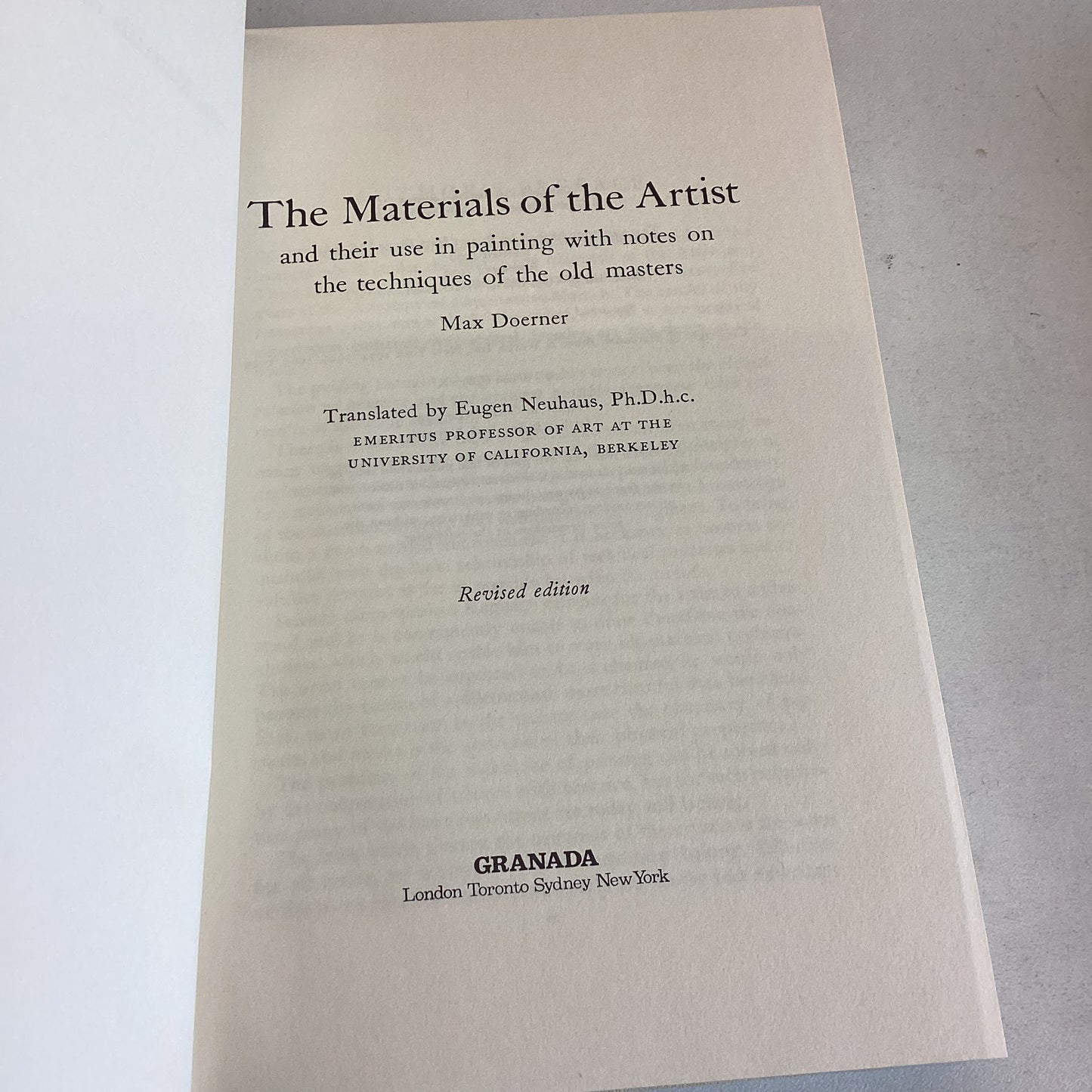 The Materials of The Artist Max Doerner