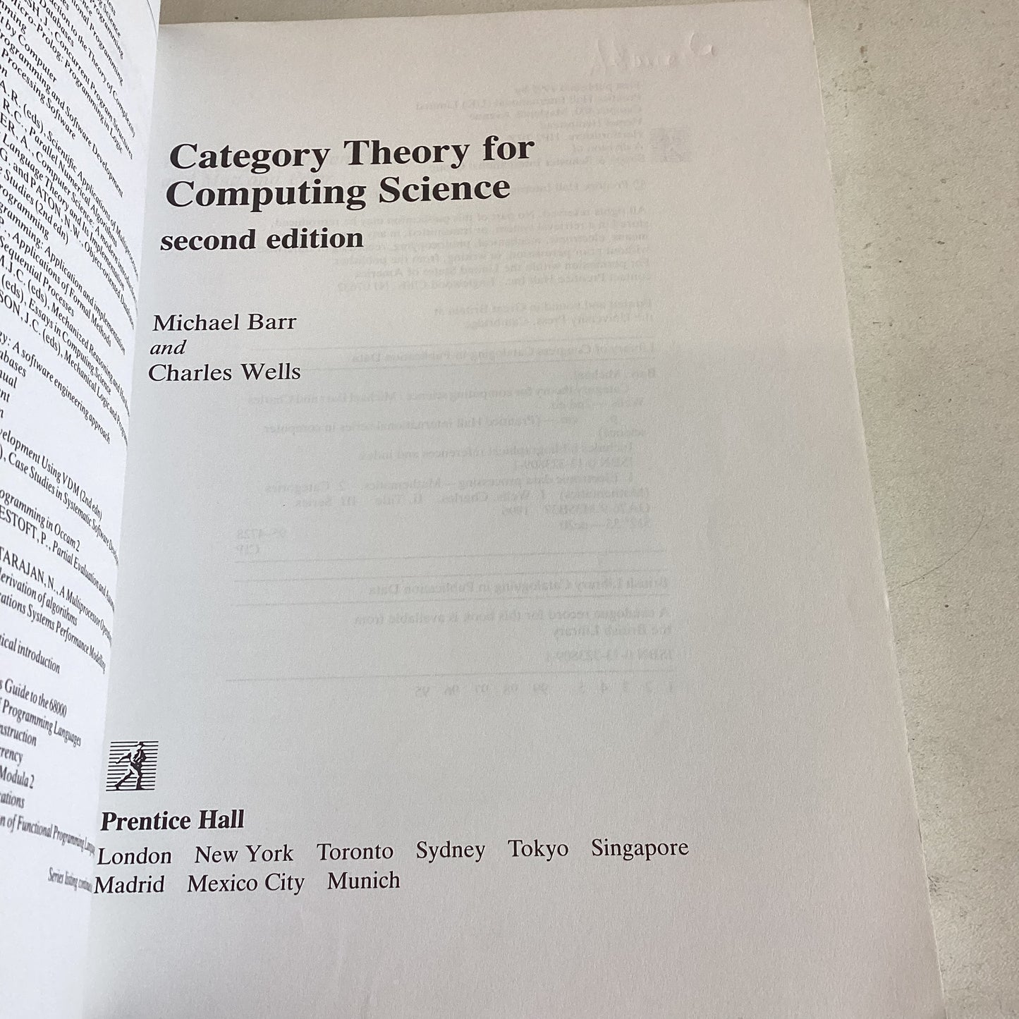 Category Theory For Computing Science Second Edition Michael Barr Charles Wells