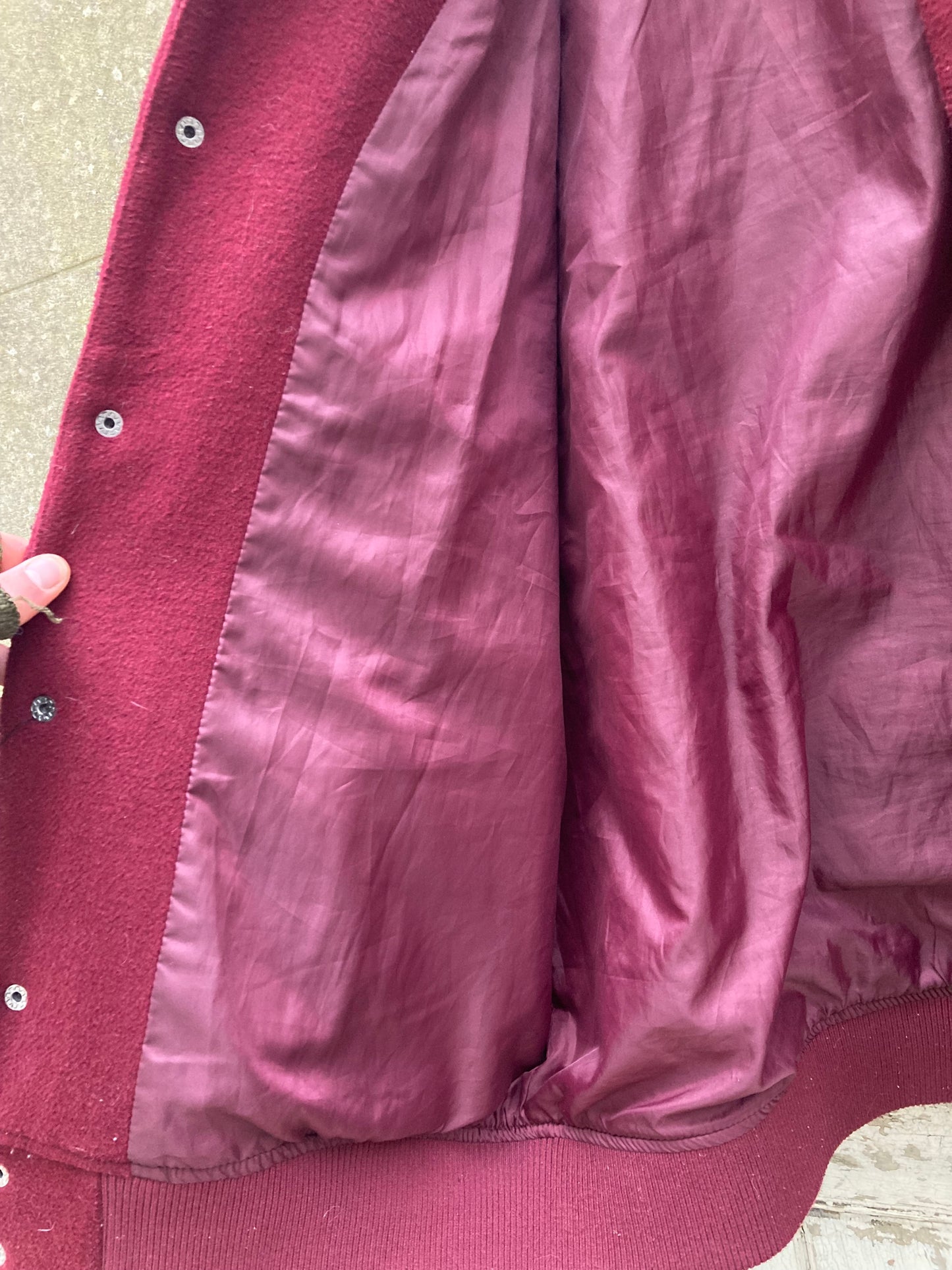 True Religion Burgundy Varsity Jacket Size Large