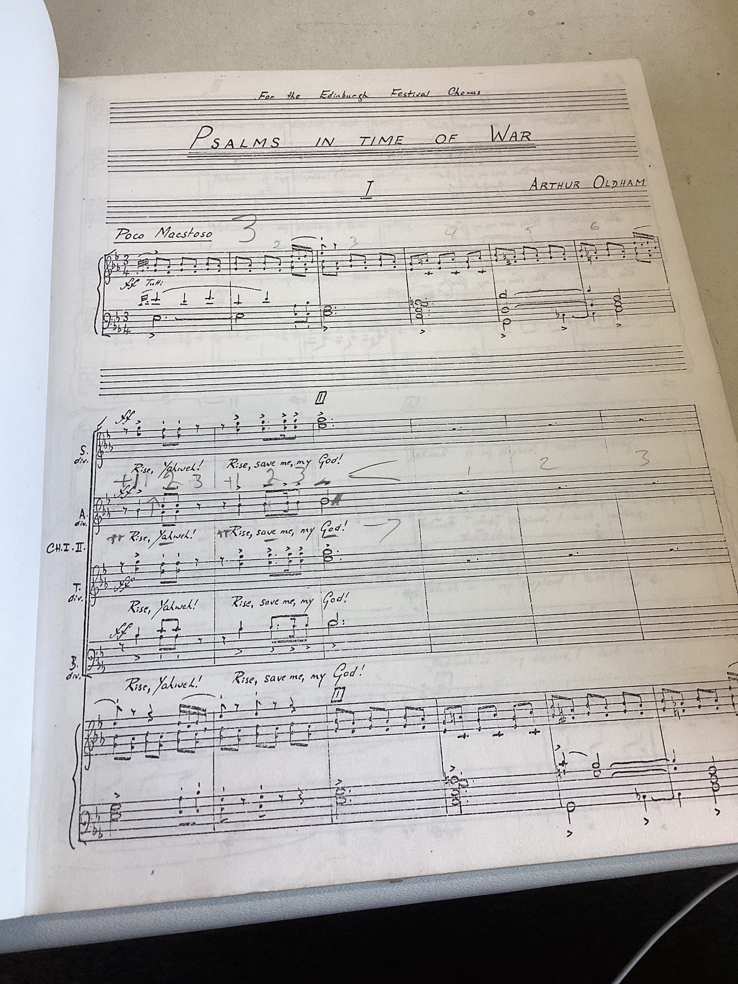 Psalms In Time of War Arthur Oldham Signed