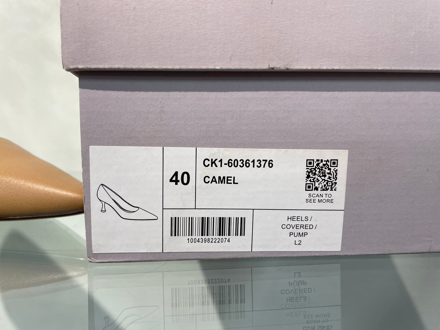 Charles & Keith New with Box Camel Beige Faux Leather Heeled Court Shoes Size 40 UK 7