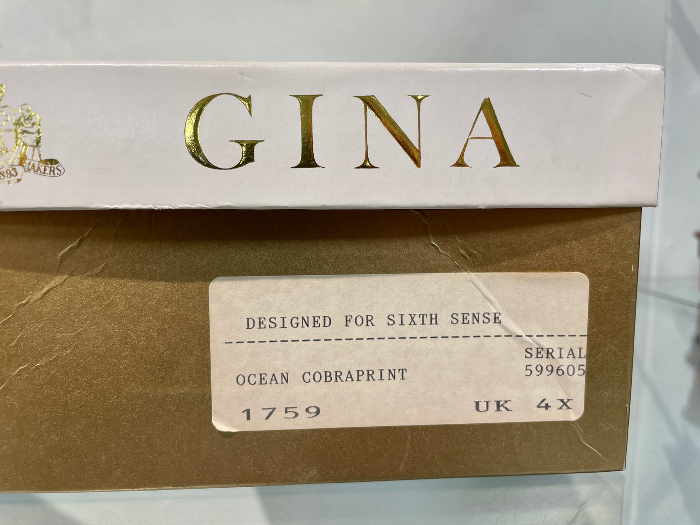 Gina Navy Blue Croc Effect Slingback Ankle Strap Heeled Shoes UK 4.5