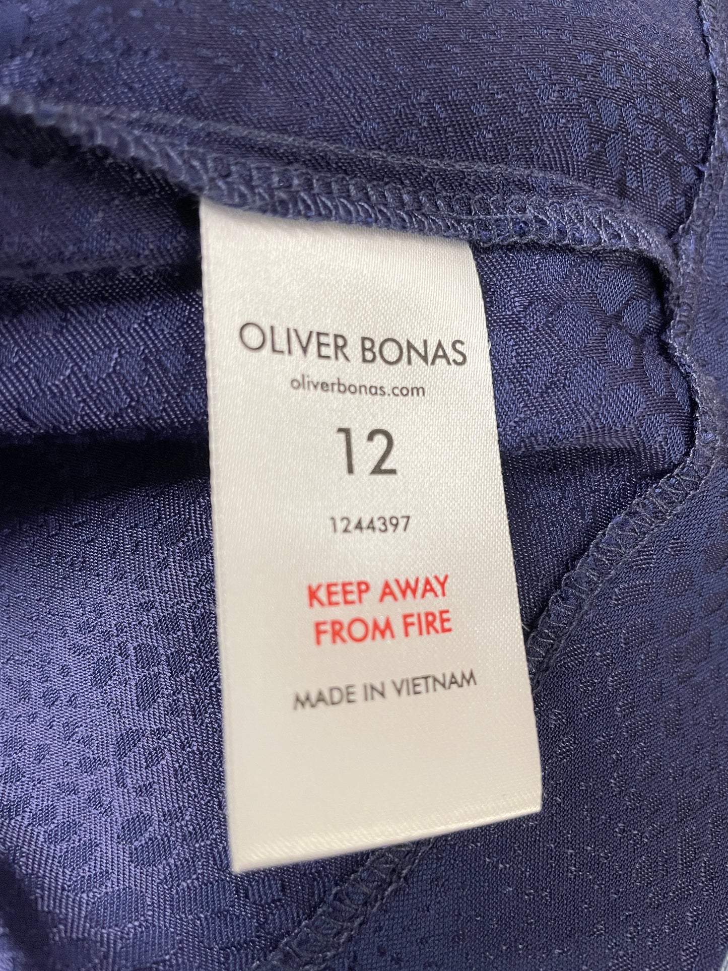 Oliver Bonas Navy Blue 2 Piece Jumpsuit & Crop Top UK Size 12