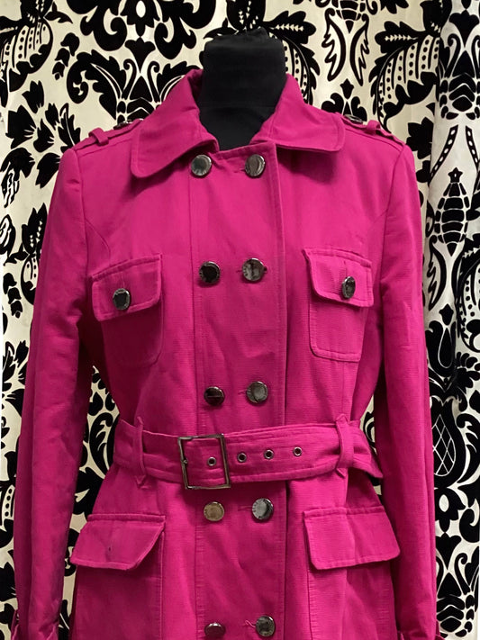 Star by Julien Macdonald Size 14 Hot Pink Trench Style Coat