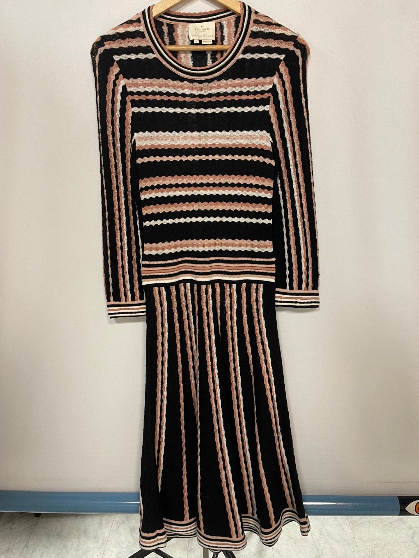 Kate Spade Black/Pink/White Midi Dress Small Shop for Shelter