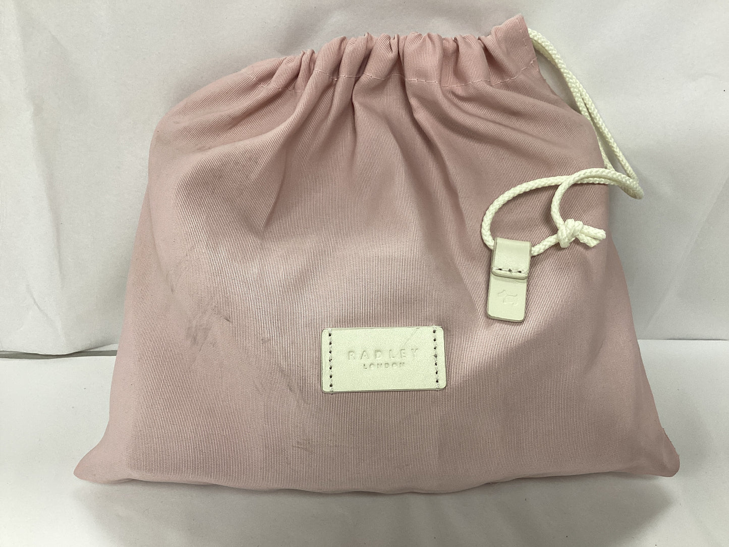 Radley London Black Leather Bag, Crocodile effect, with gold chain handle and pink slip cover