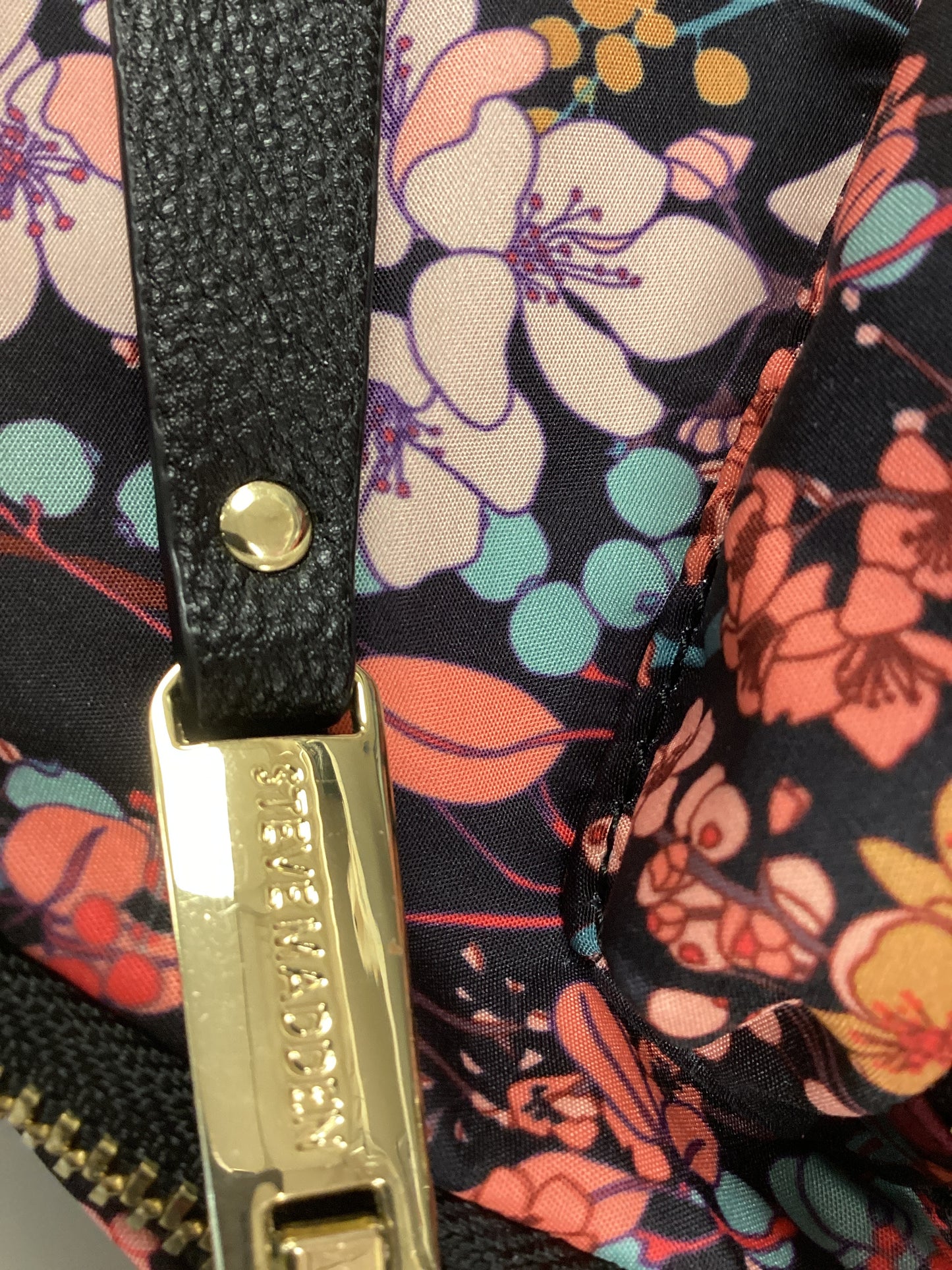 New Steve Madden Backpack, Black with floral pattern