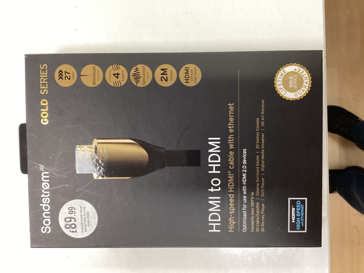 Sandstorm gold series HDMI to HDMI high-speed cable with Ethernet -New boxed (Copy)