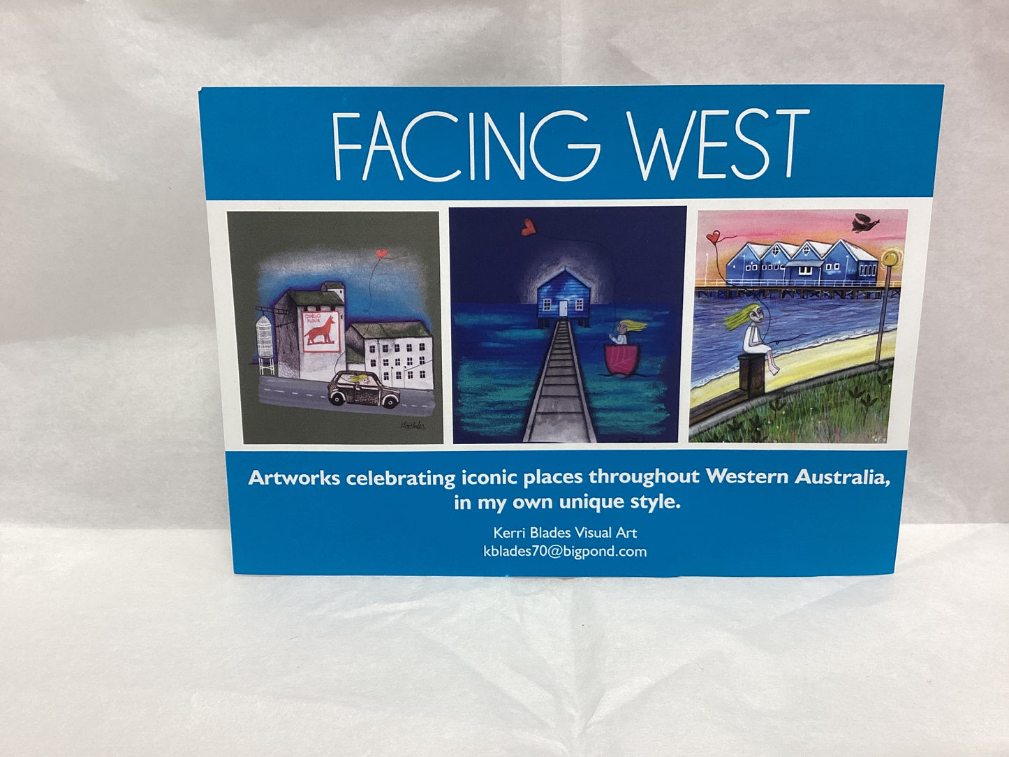 BNWT Kerri Blades, Facing West, Handworked Print on Canvas