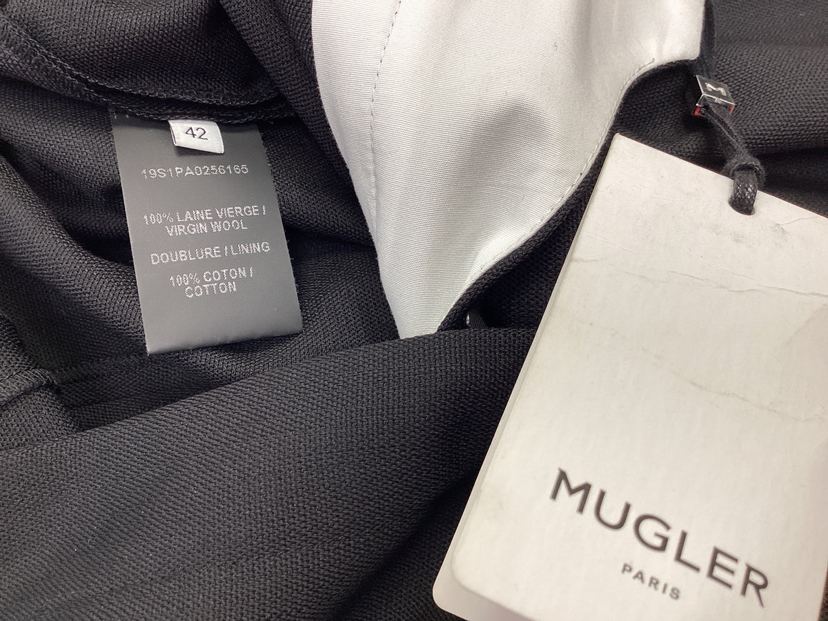 Mugler by Thierry Mugler ladies Black 100% virgin wool & 100% cotton lining size 14