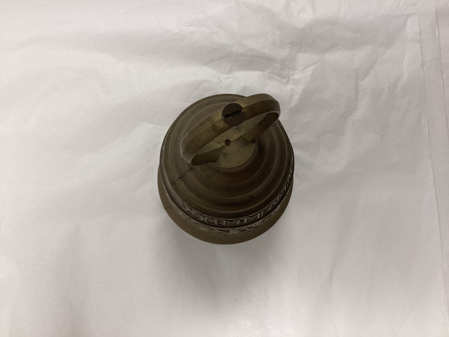 Antique Brass Monastery Bell - “Qui-Me-Tangit-Vocem-Meam-Audi” (Translation from Latin- “Whoever touches me hears my voice”)