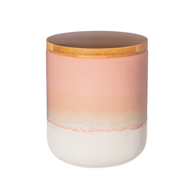 Mojave Glaze Pink Trinket Jar Canister With Lid
