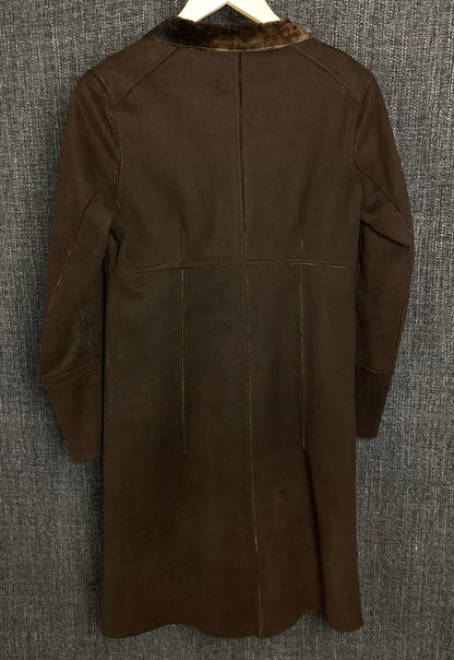 AllSaints Brown Shearling Style Coat Small