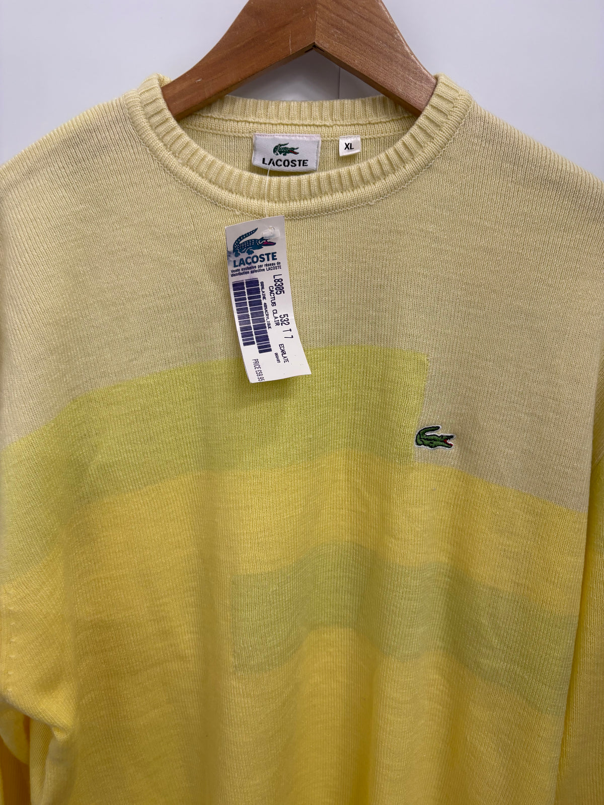 Lacoste Vintage Yellow Knitted Mens Jumper UK Size XL - BNWT