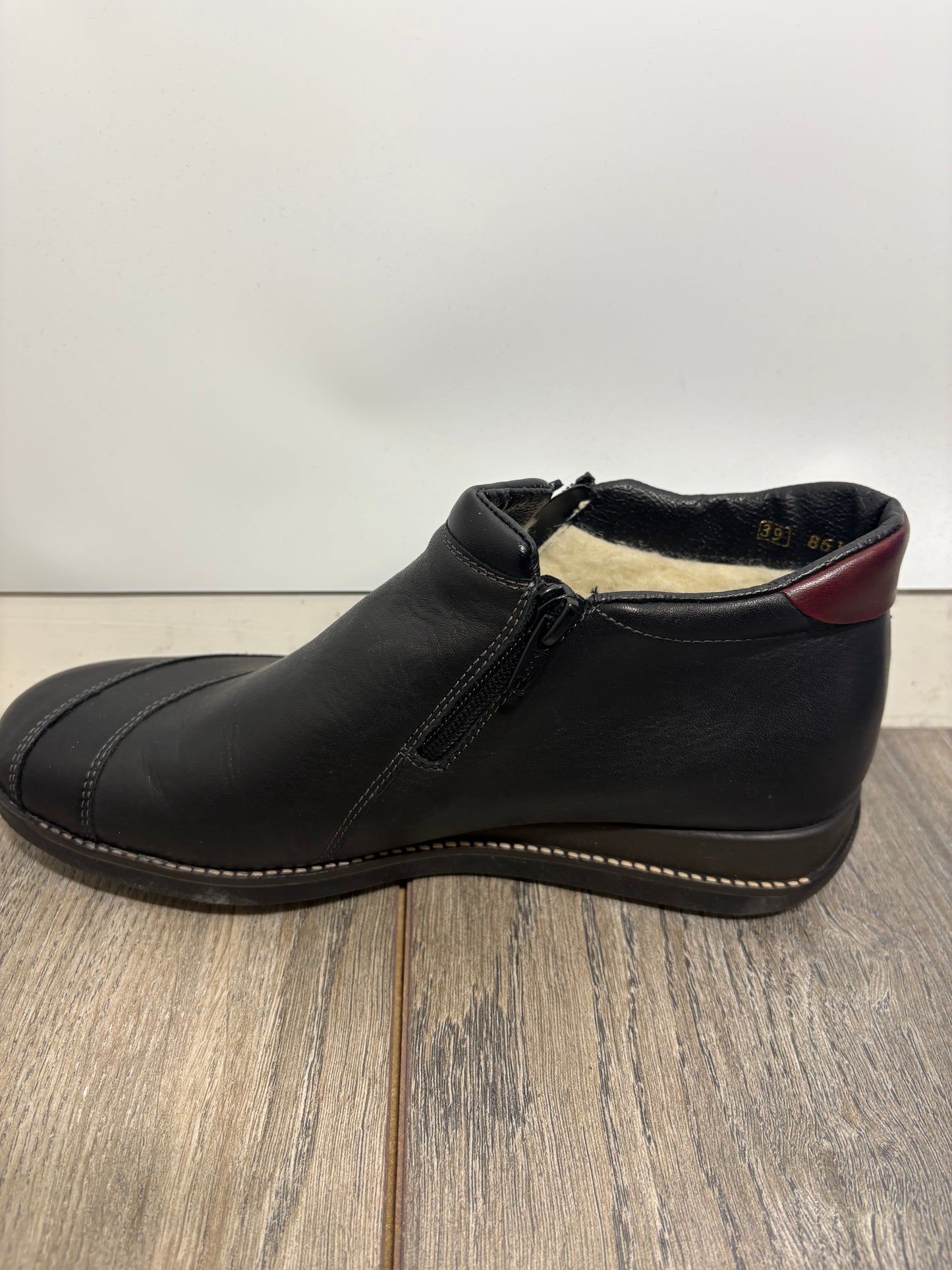 Rieker Womens Black Leather Ankle Boots Size 6
