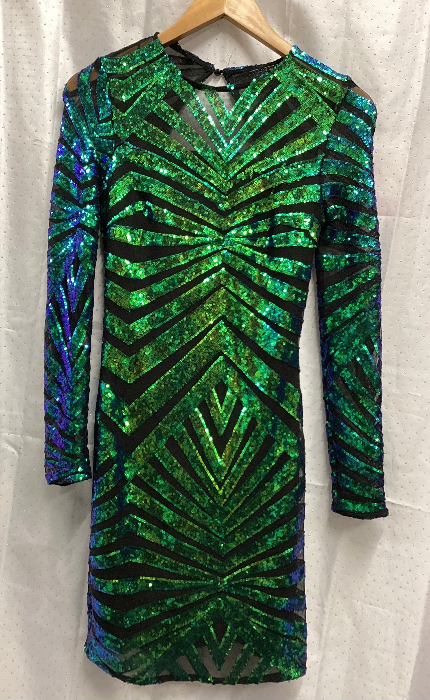 Quiz Size 6 Blue and Green Two Tone Sequin Midi Dress
