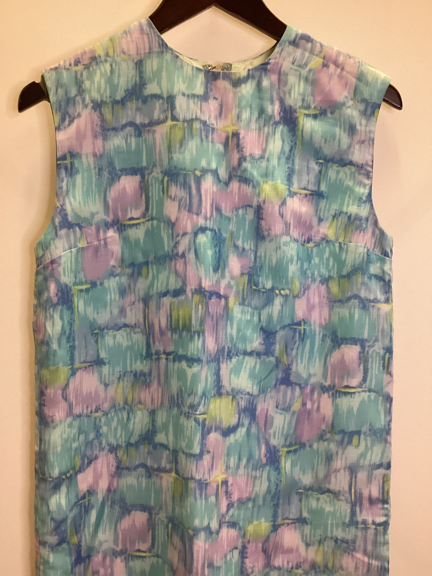 Vintage Soft Blue and Purple Shift Dress