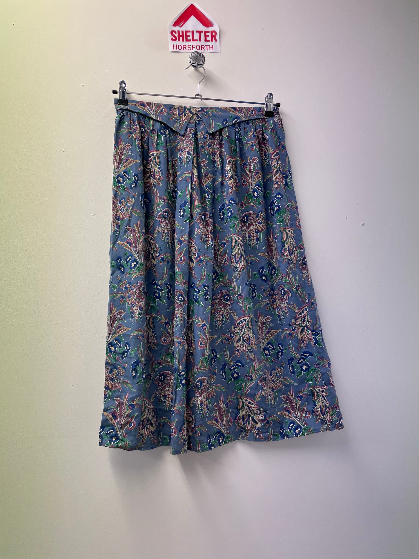 Liberty Vintage/Retro Blue Floral Skirt Size M